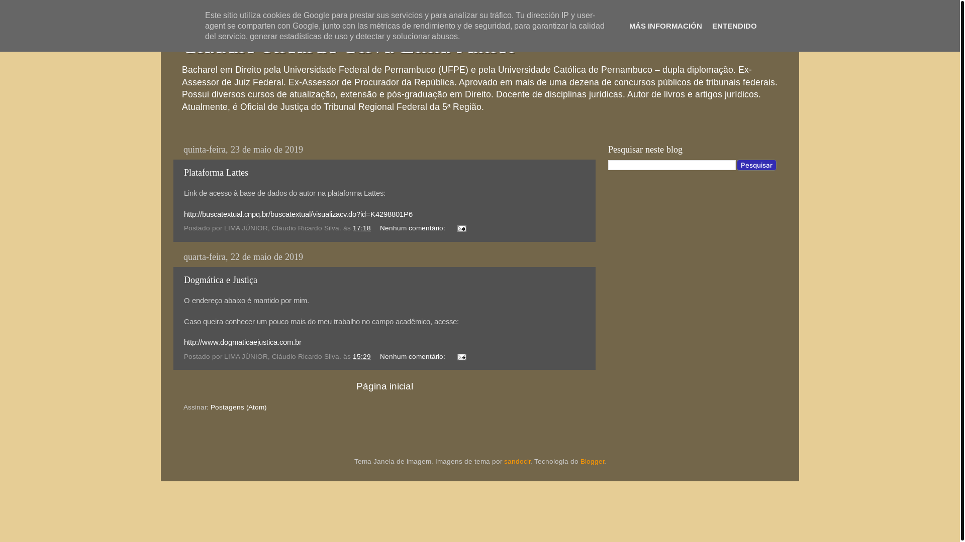 website screenshot of https://claudiolimajunior.com.br/