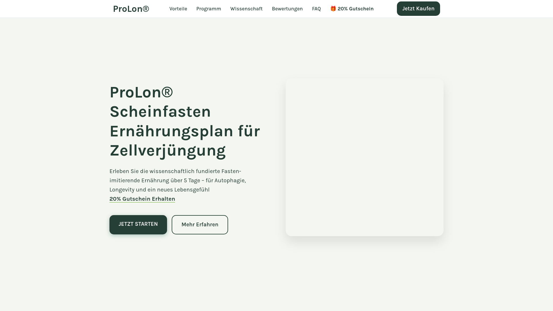 website screenshot of https://prolon-scheinfasten.pages.dev/