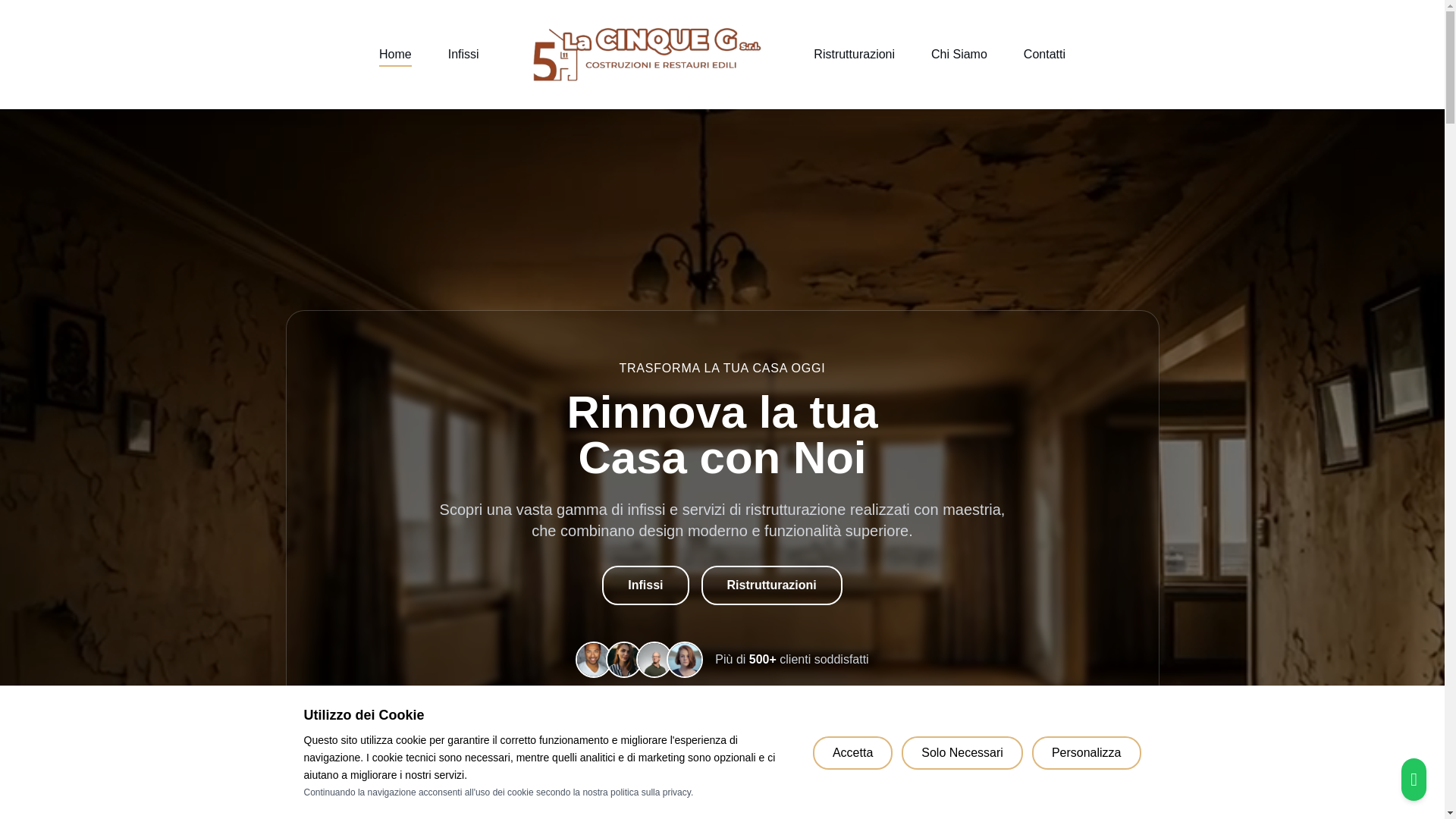 website screenshot of https://lacinqueg.it/