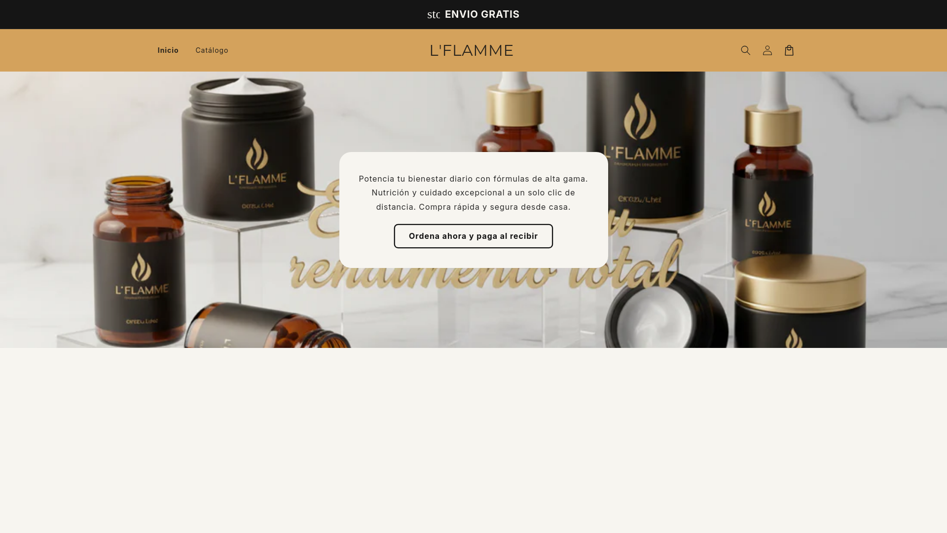 website screenshot of https://lflamme.shop/