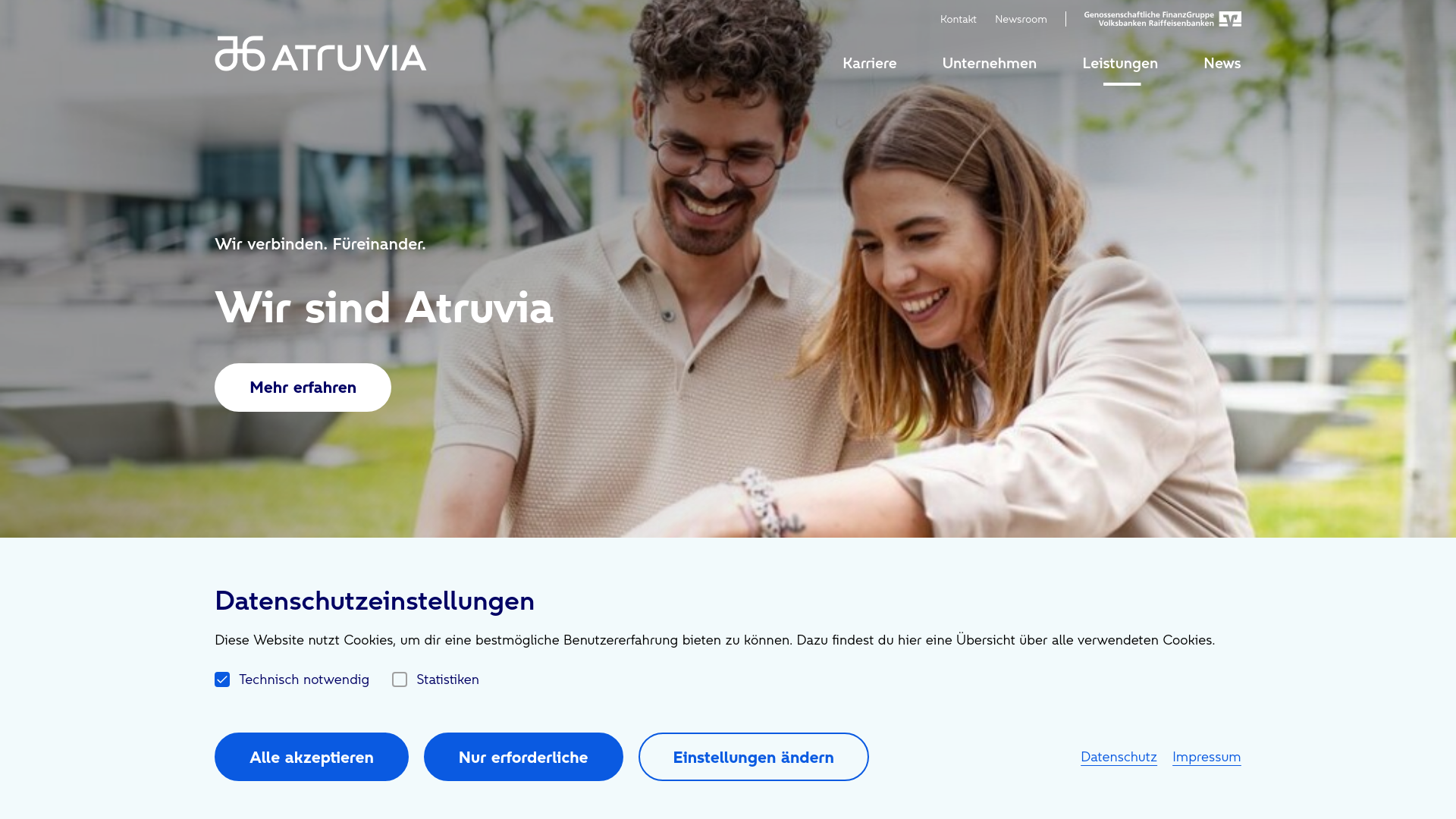 website screenshot of https://atruvia.de/
