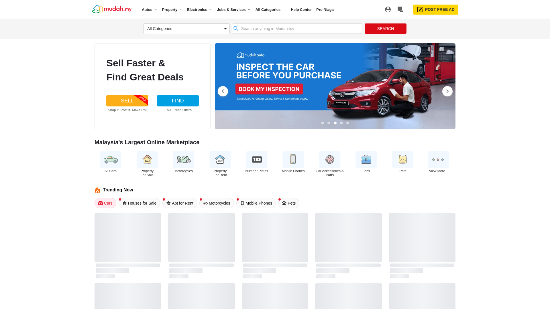 website screenshot of https://www.mudah.my
