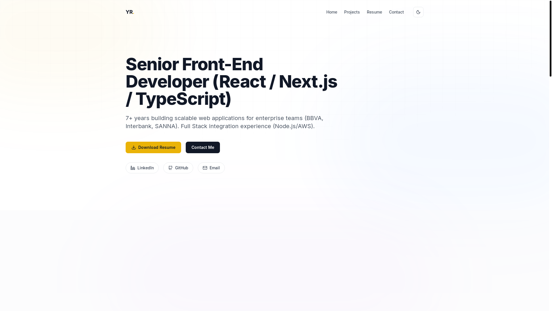website screenshot of https://ysaccroncal.dev/