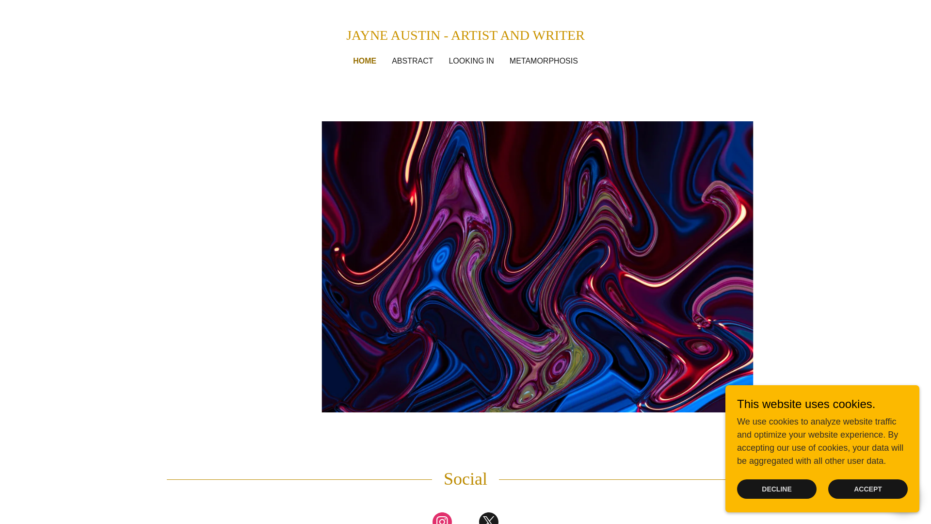 website screenshot of https://jayneaustin-artistandwriter.com/