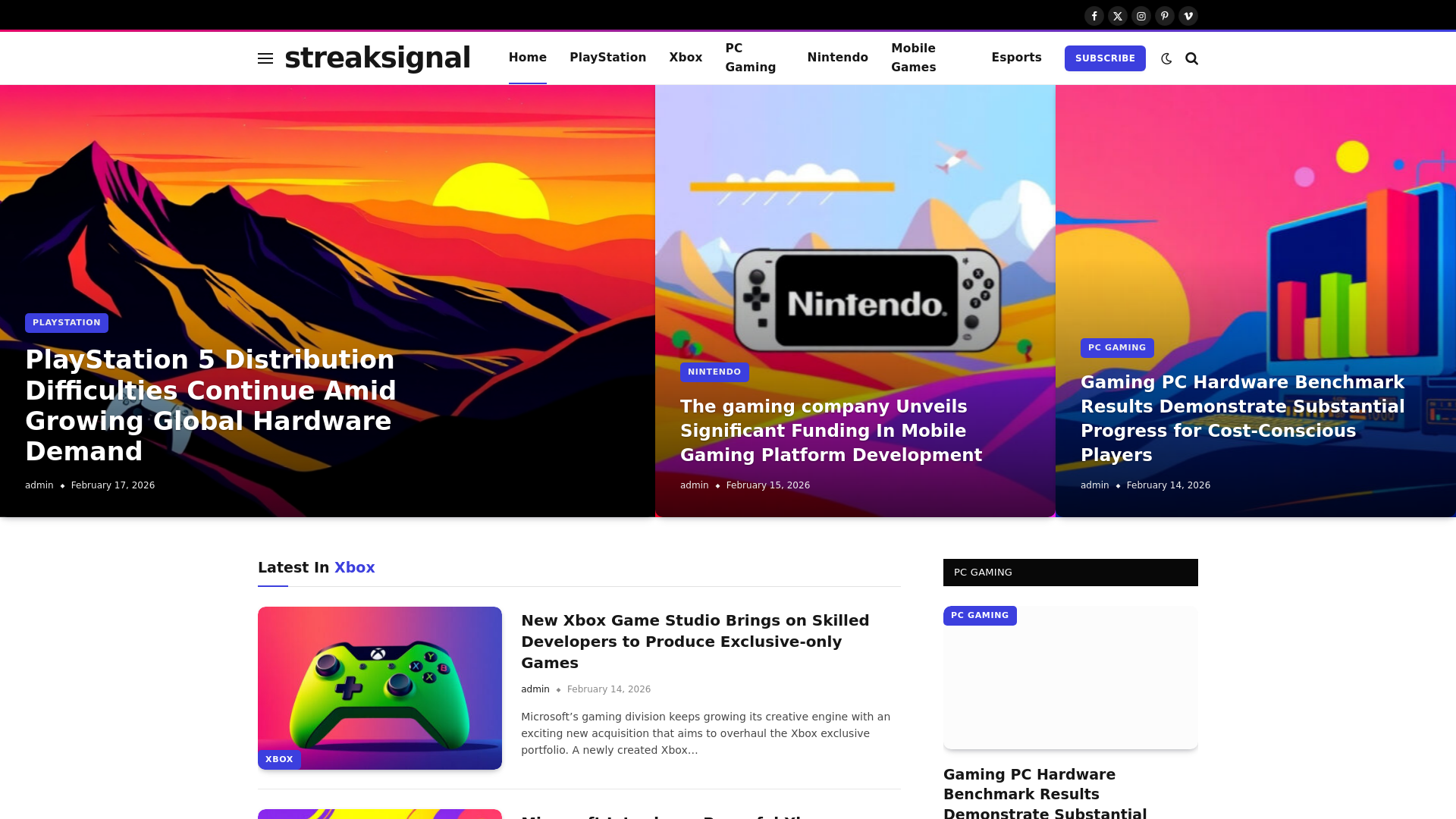 website screenshot of https://streaksignal.co.uk/