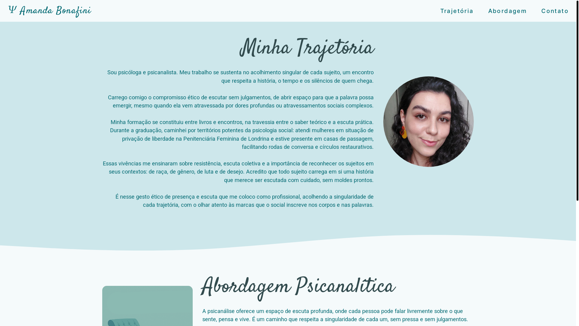 website screenshot of https://amanda-bonafini.pages.dev/