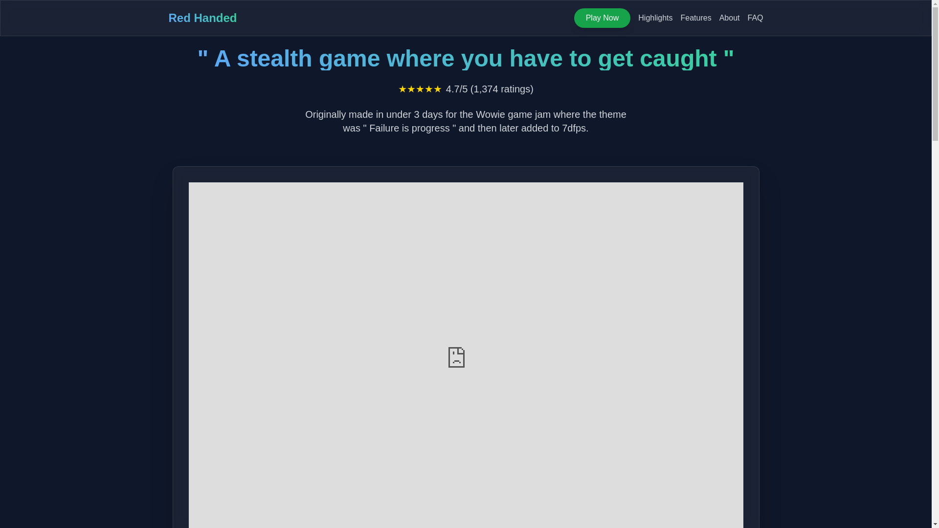 website screenshot of https://redhandedgame-online.pages.dev/