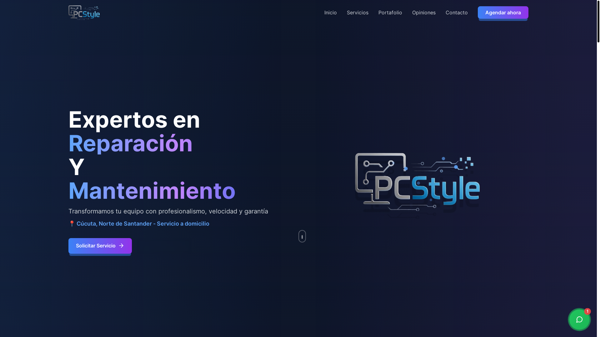 website screenshot of https://pcstyle.com.co/