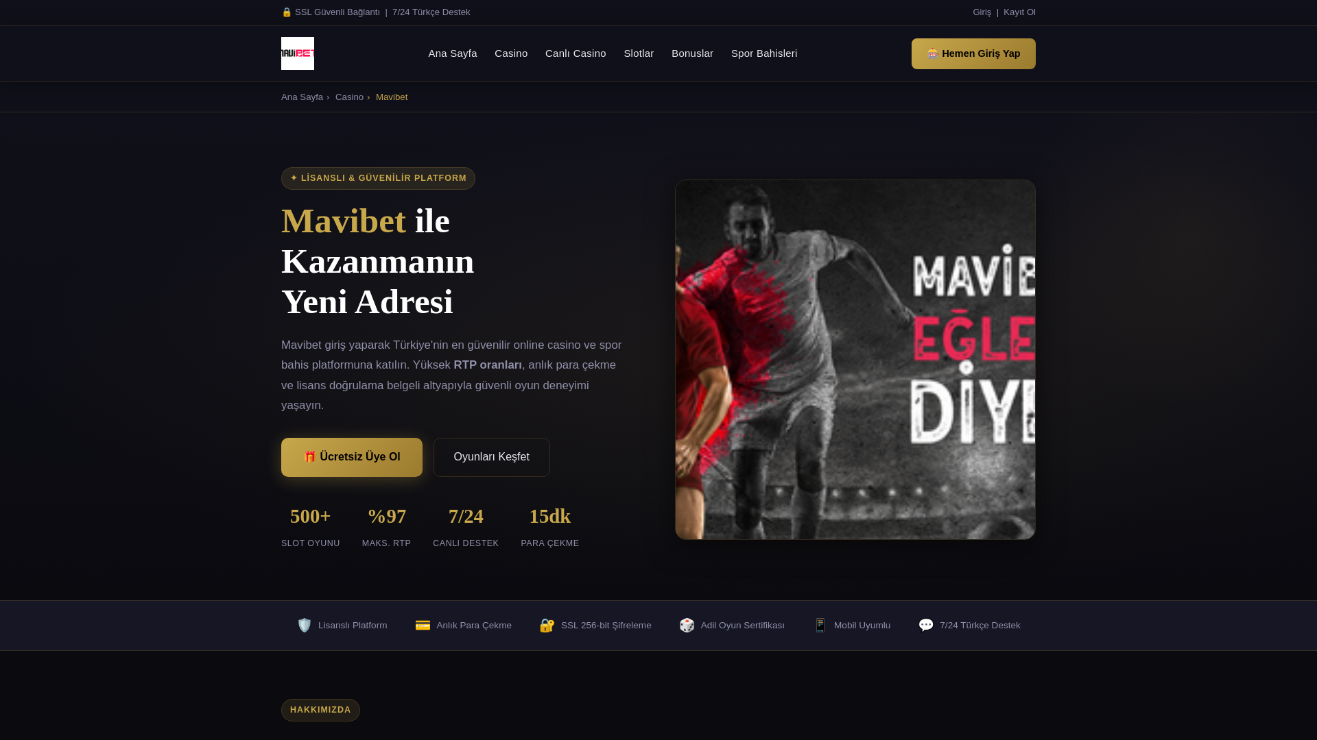 website screenshot of https://mavibet-maviadres.vip