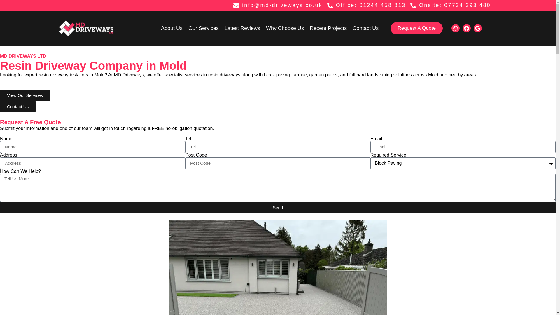website screenshot of https://resindrivewaysmold.co.uk/
