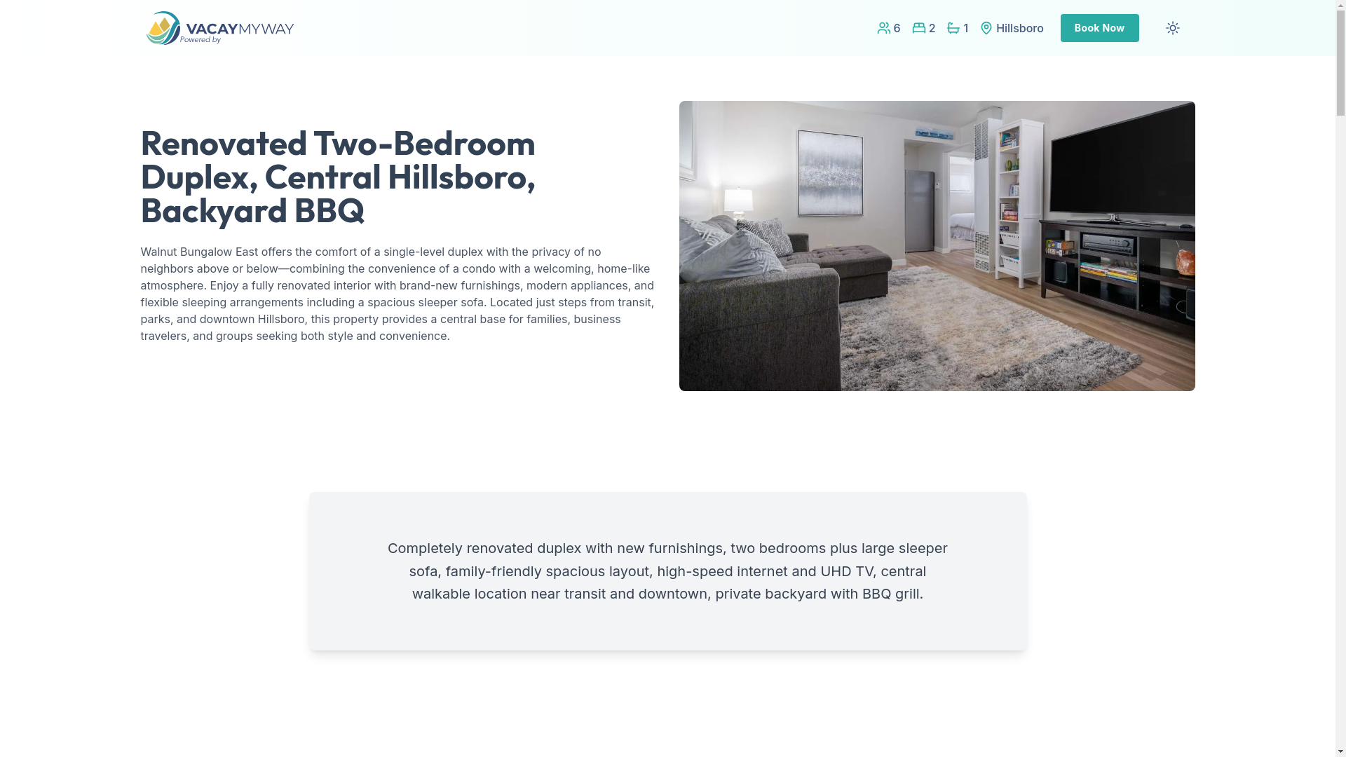 website screenshot of https://chiccentral.rentals/