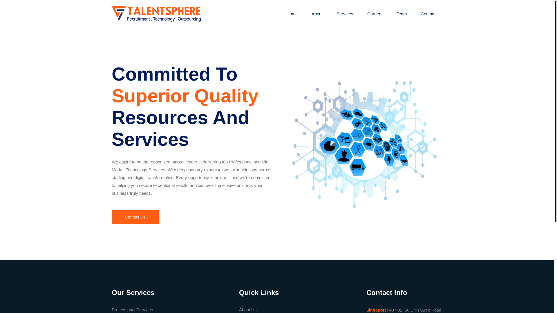 website screenshot of https://talentsphere.global/