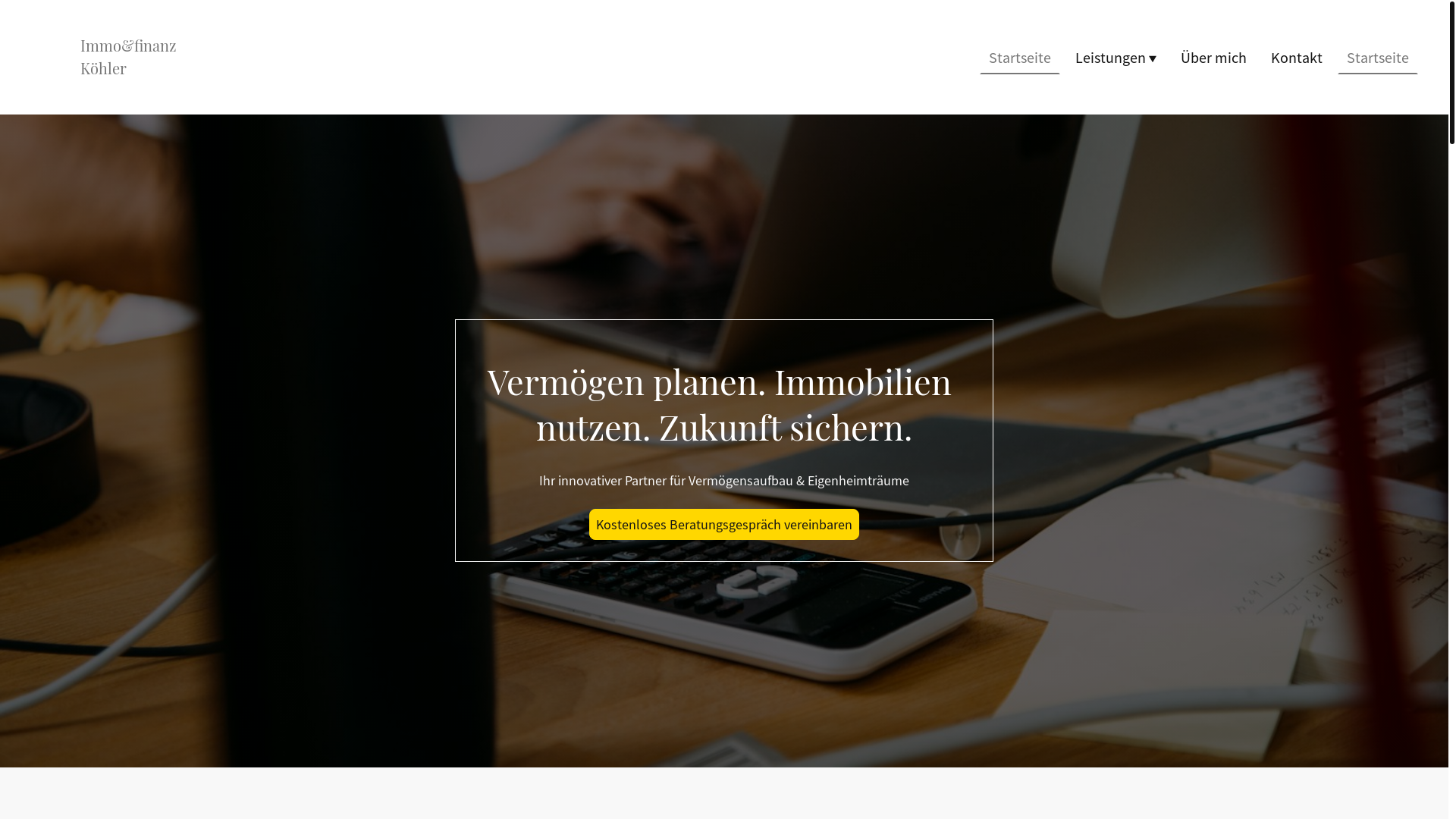 website screenshot of https://immofinanzkoehler.de/