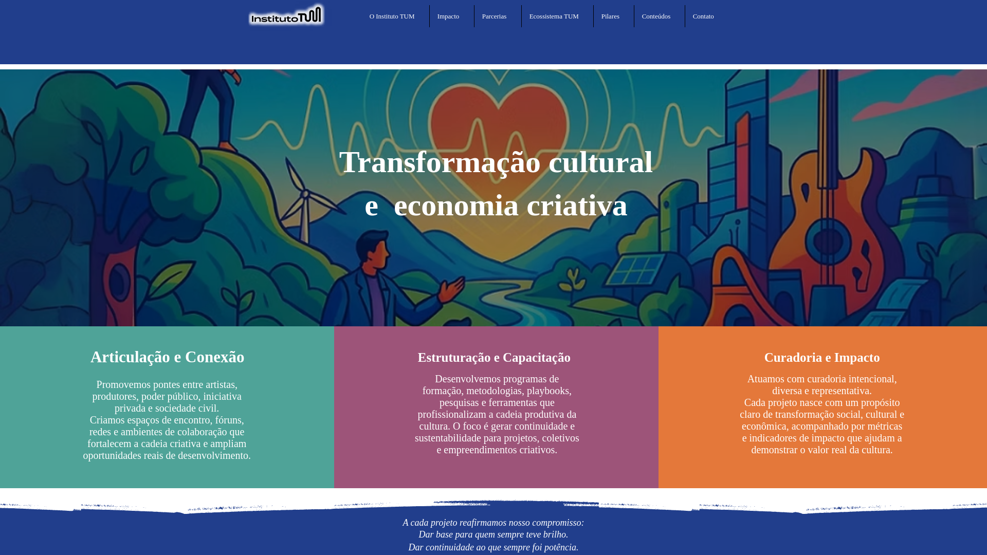 website screenshot of https://institutotum.com.br