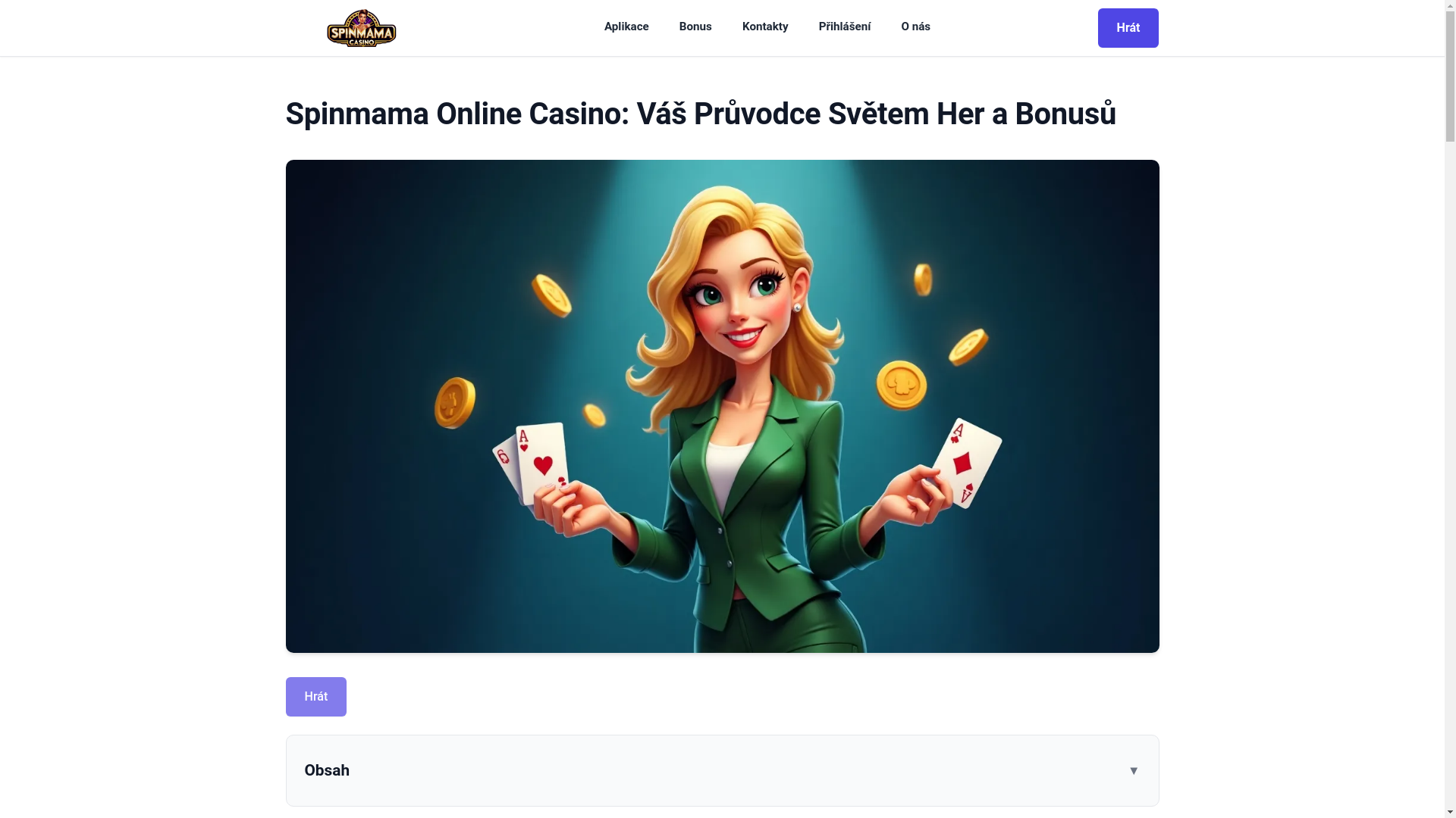 website screenshot of https://spinmama-bonus-cz.pages.dev/