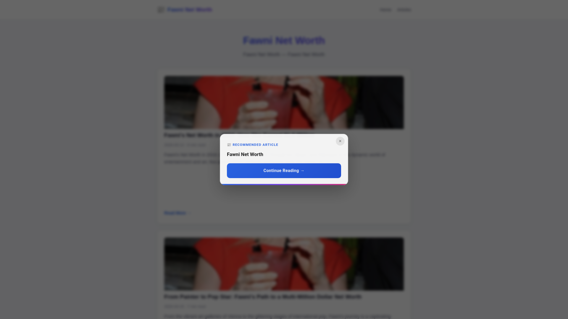 website screenshot of https://fawni-net-worth.pages.dev/