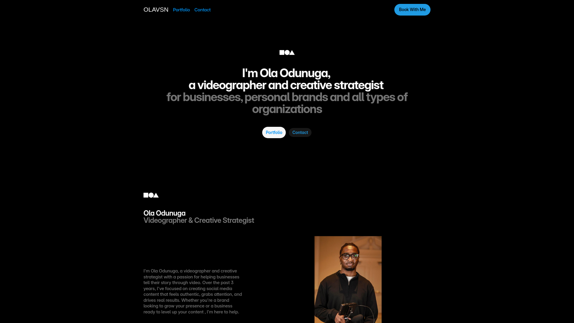 website screenshot of https://olavsnmedia.com/