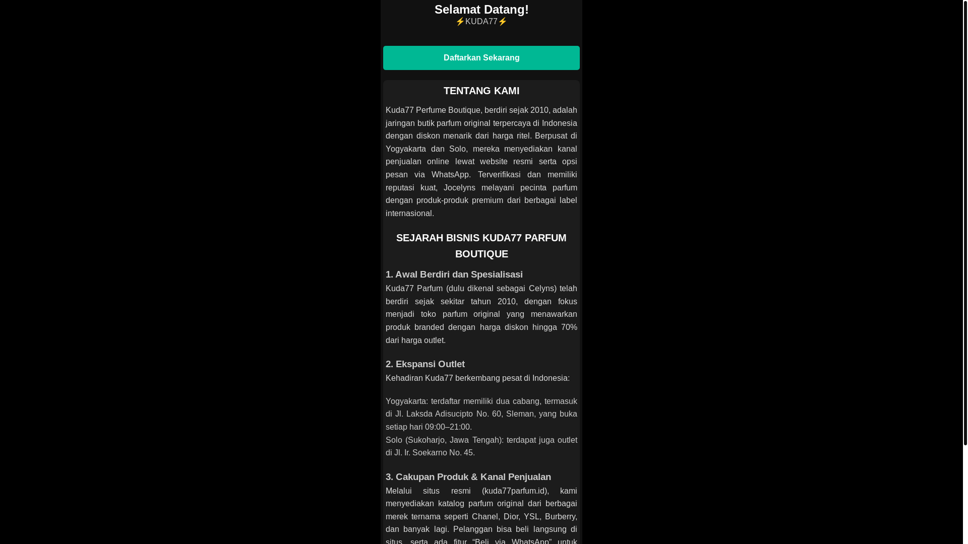 website screenshot of https://jocelynsparfumer.pages.dev/