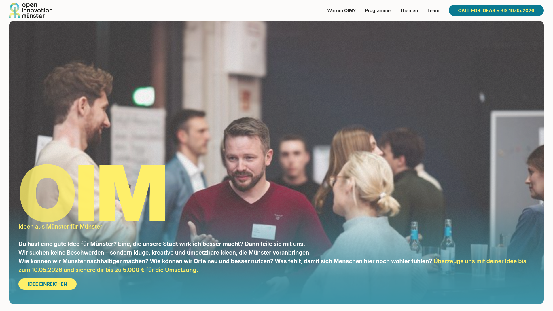 website screenshot of https://oimuenster.de