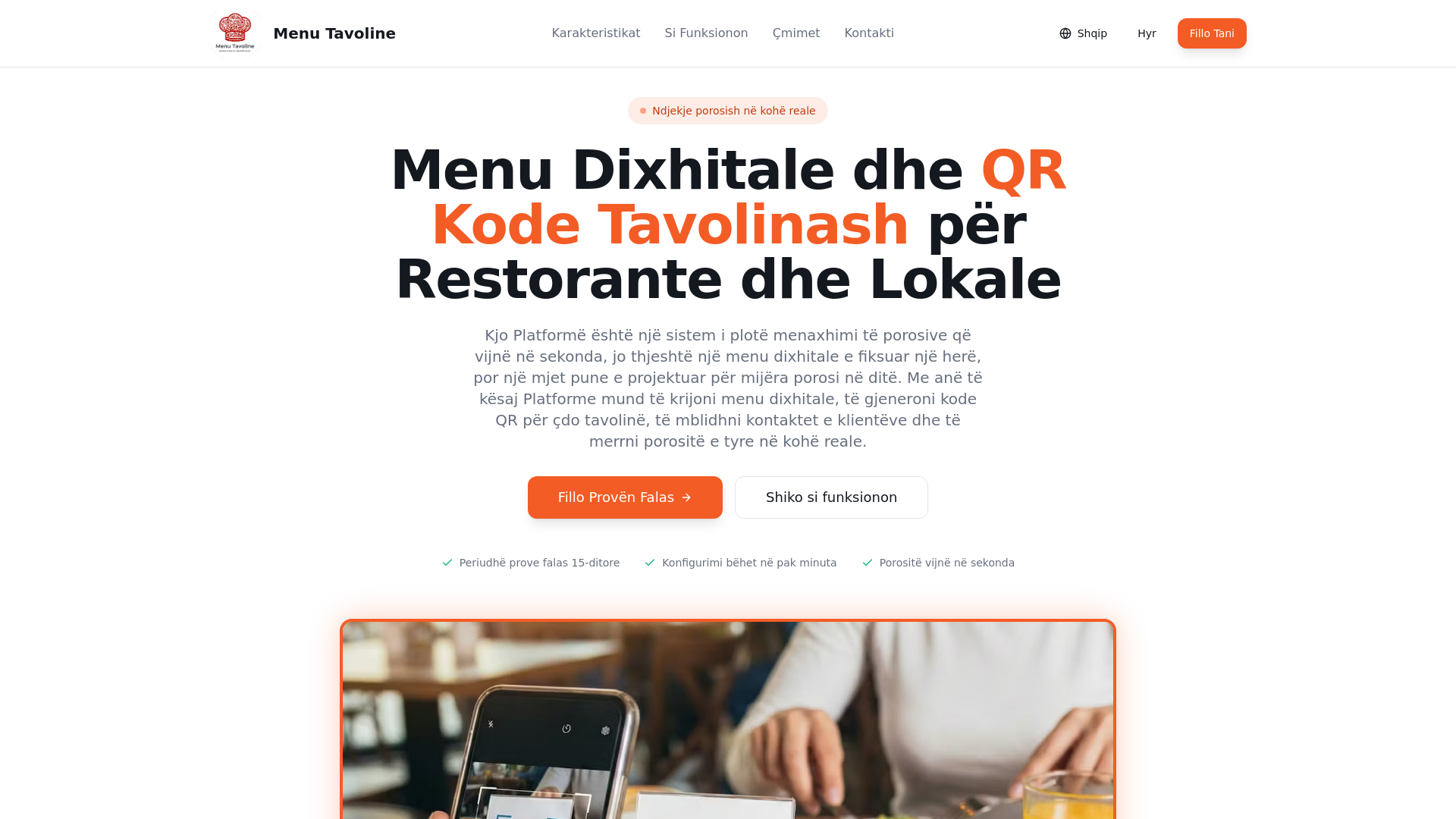website screenshot of https://menu-tavoline.al/