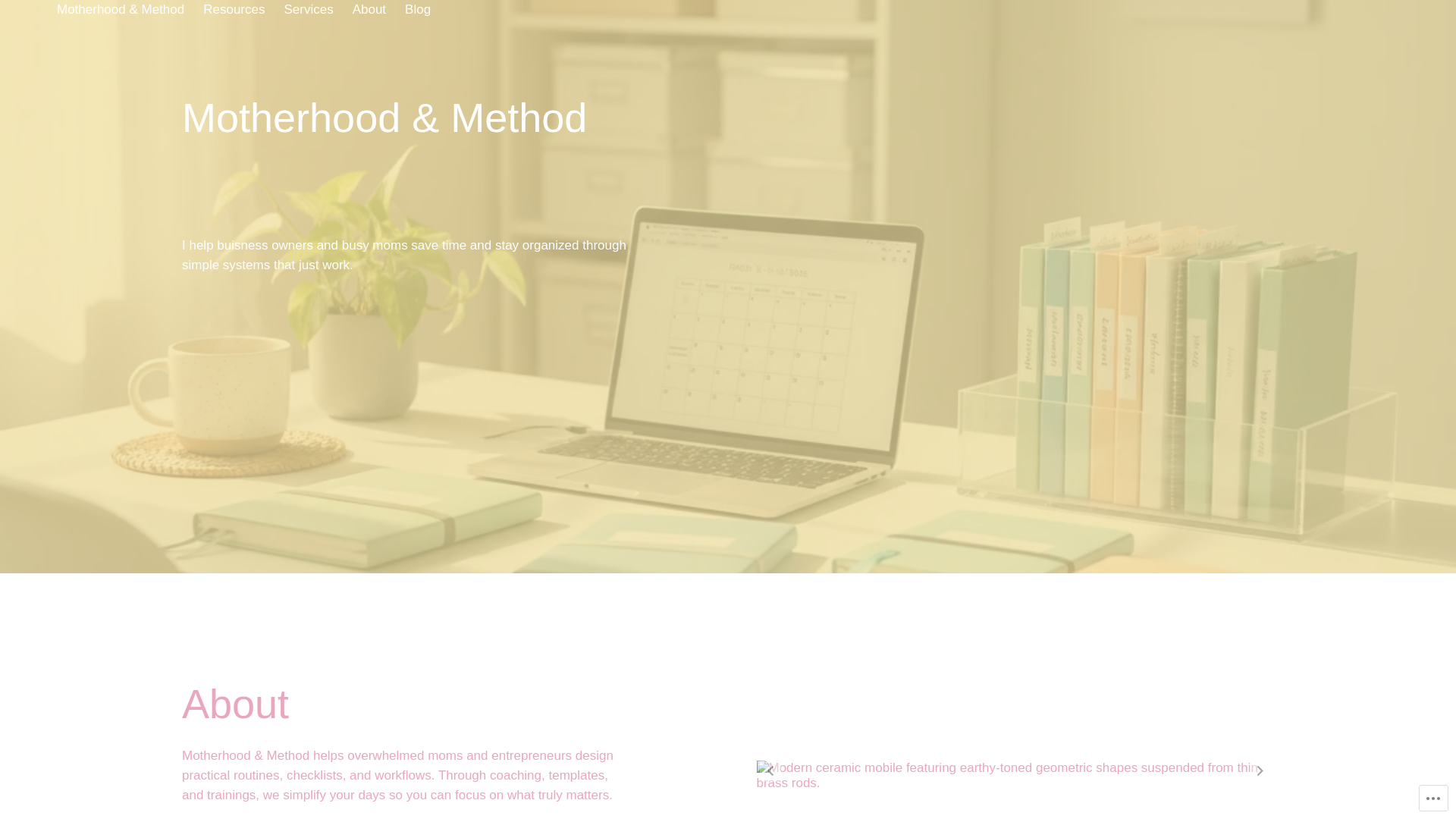 website screenshot of https://motherhood-method.com