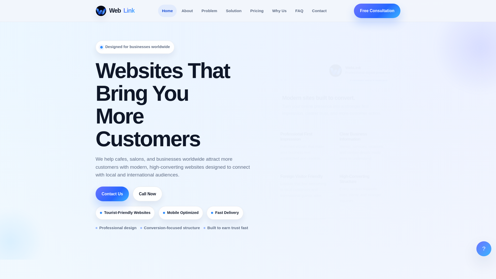 website screenshot of https://weblink-studio.com/