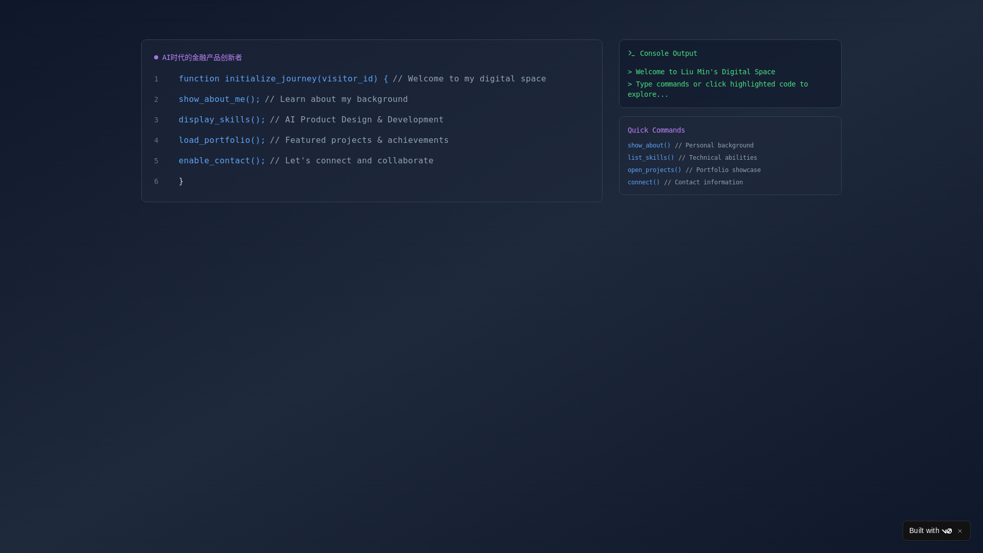 website screenshot of https://ameliapm.space/