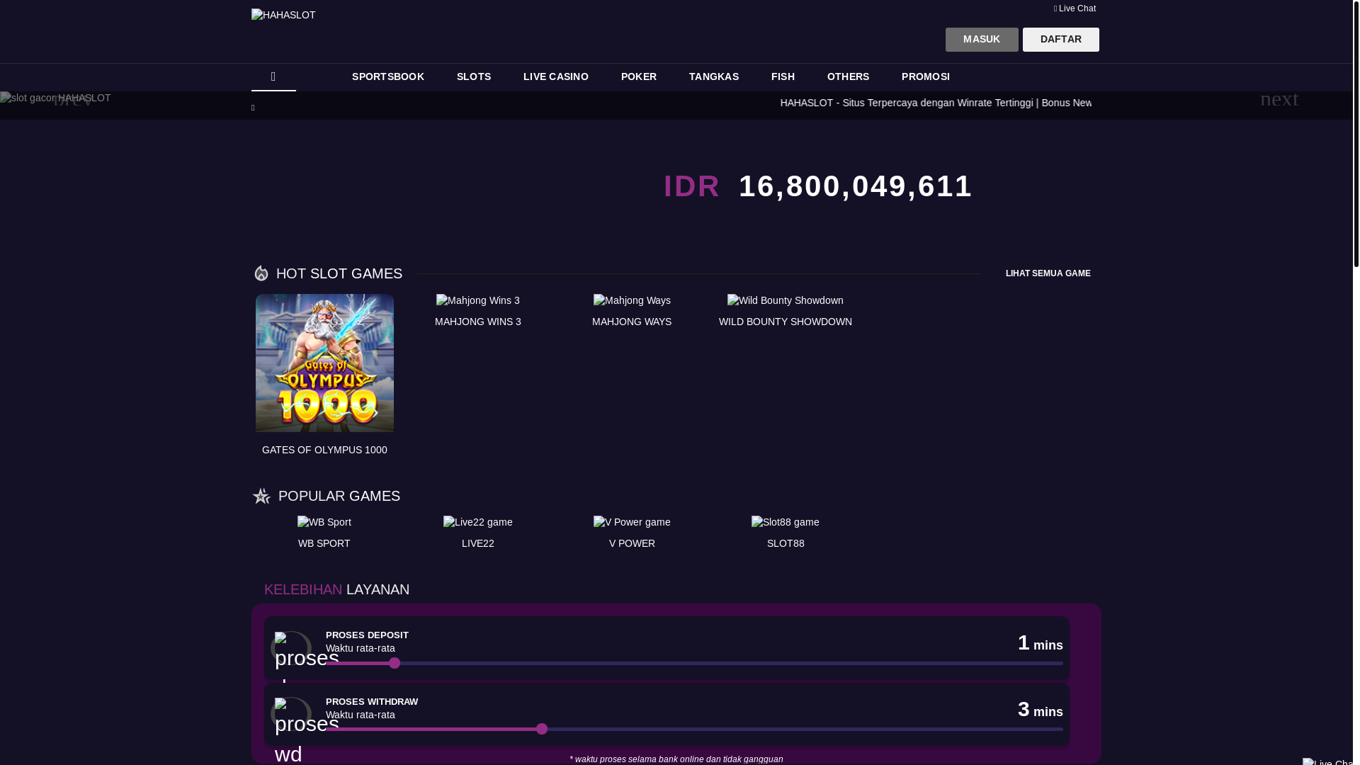 website screenshot of https://hahaslot1.pages.dev/