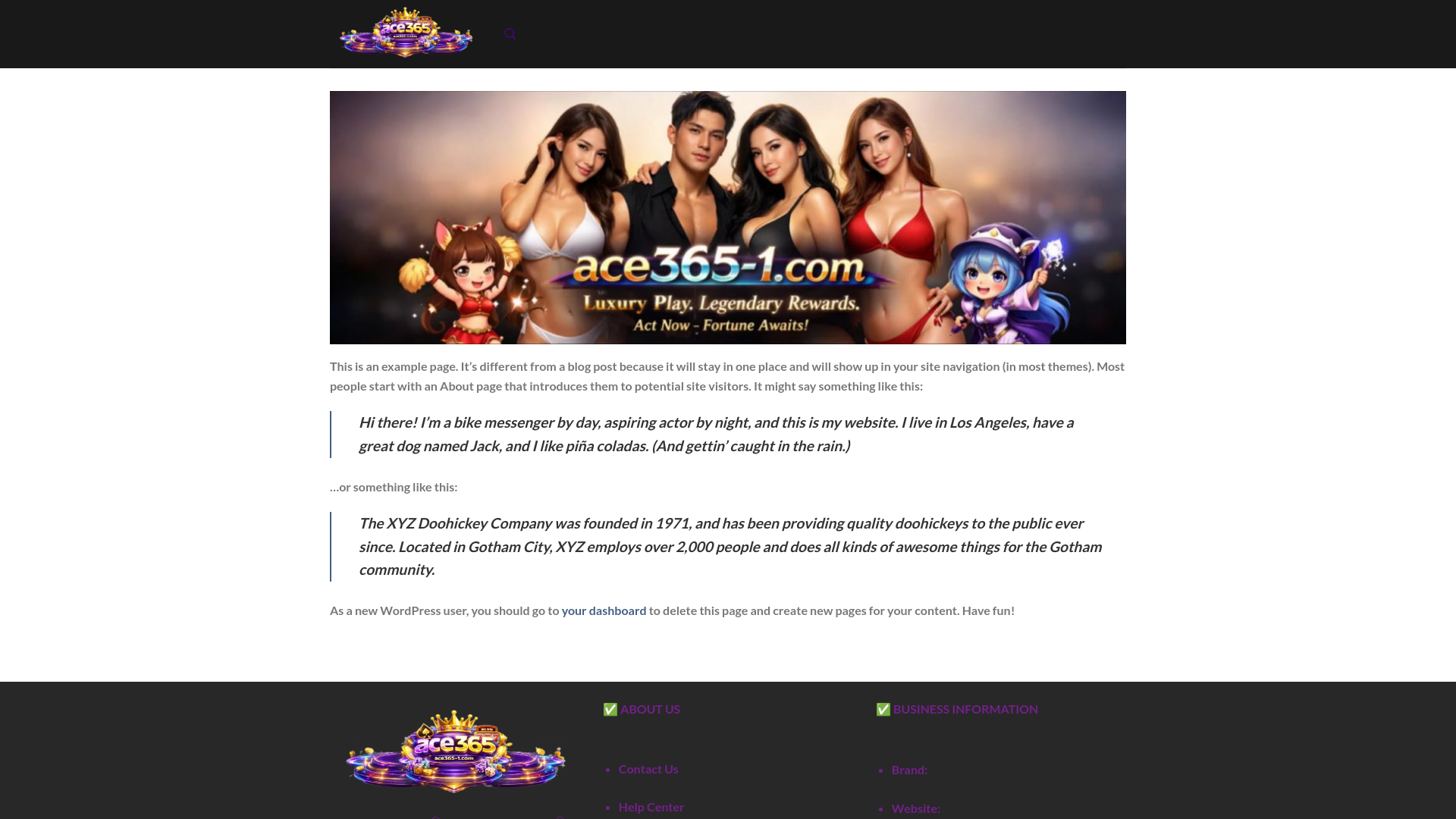 website screenshot of https://ace365-1.com/