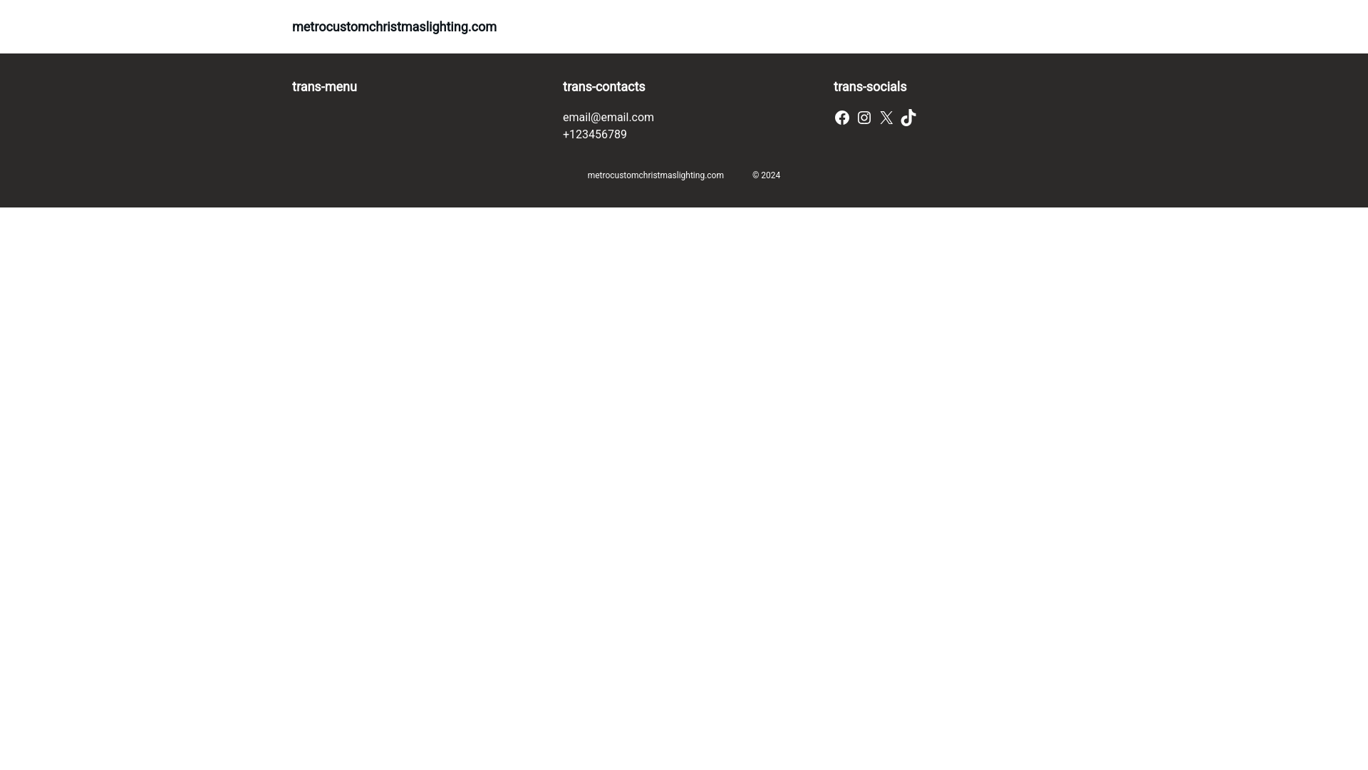 website screenshot of https://metrocustomchristmaslighting.com/