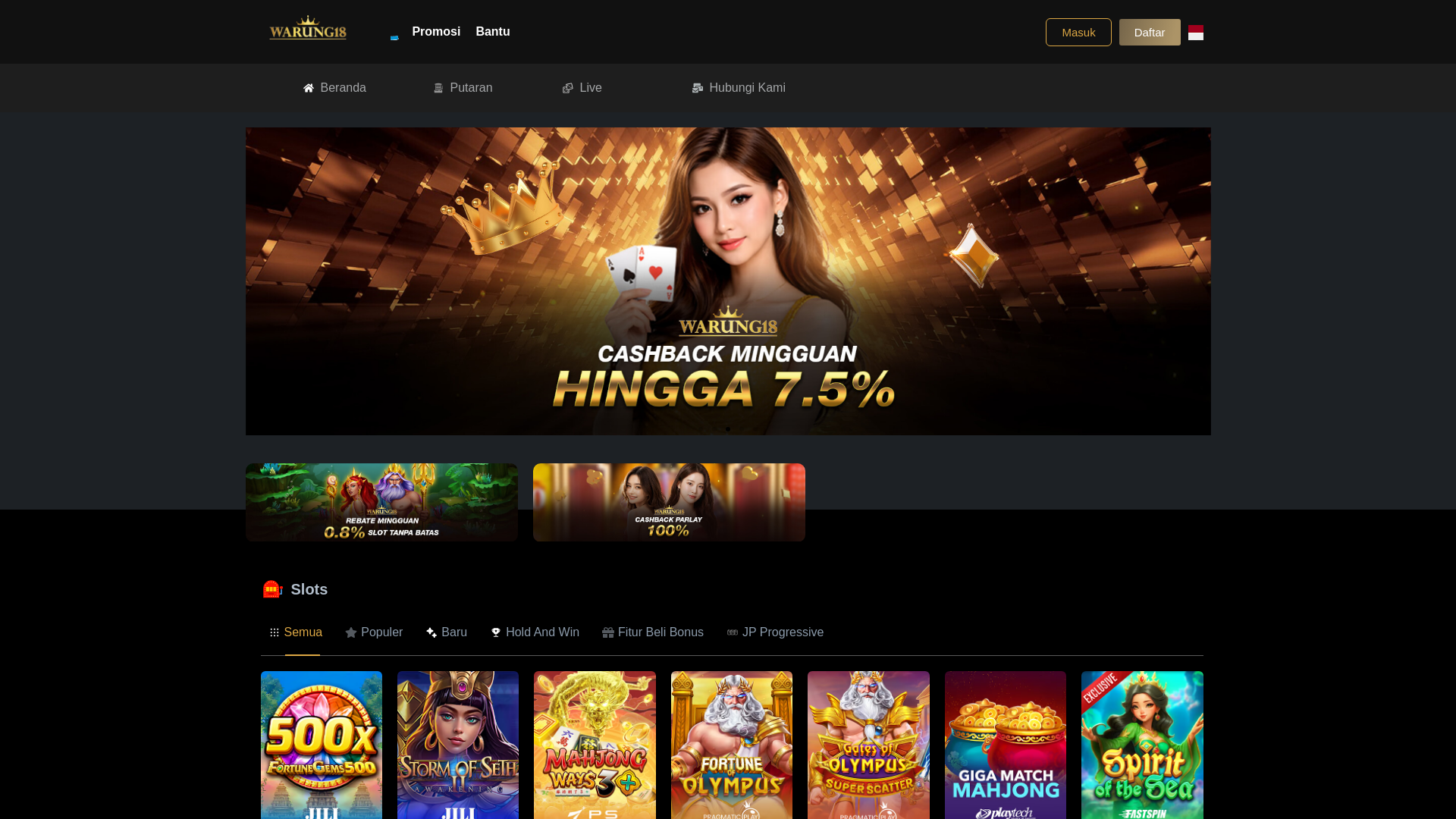 website screenshot of https://warung18.co.id/