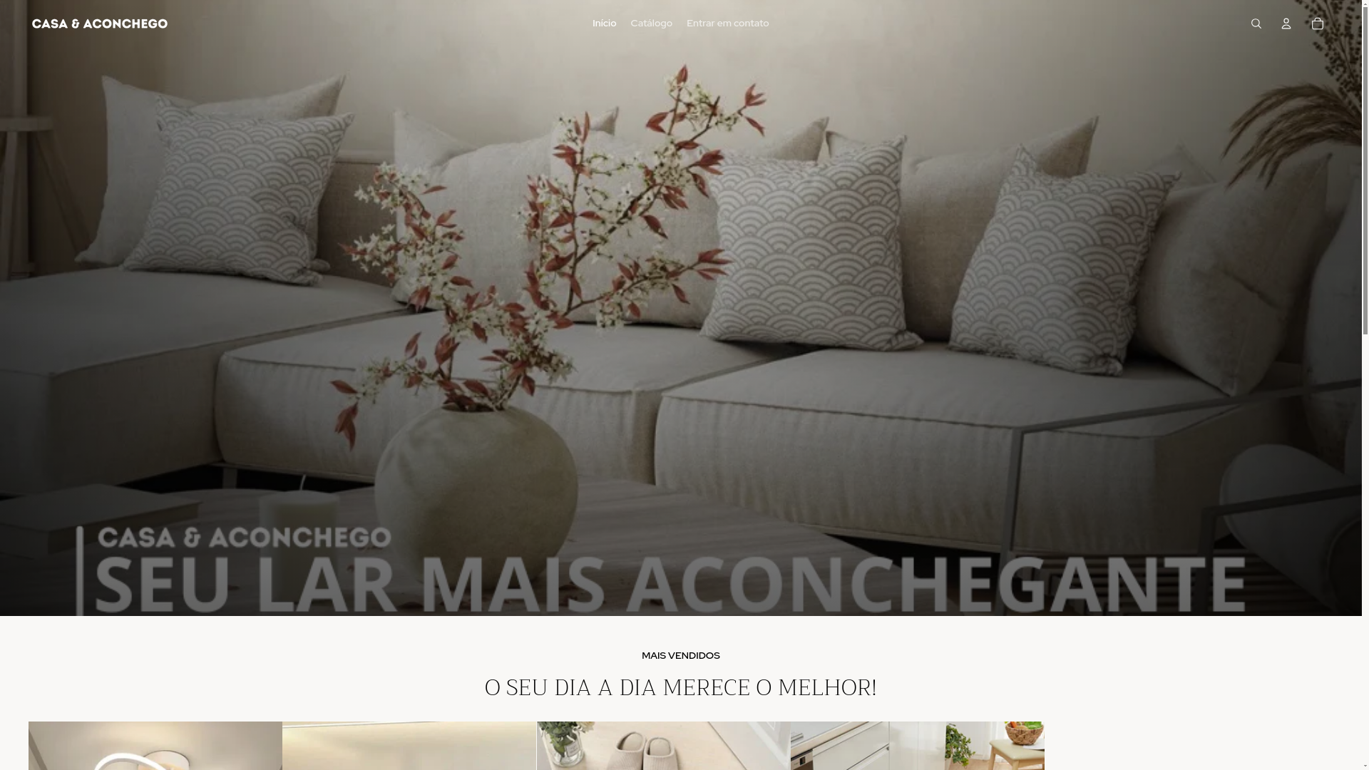 website screenshot of https://lojacasaeaconchego.shop/