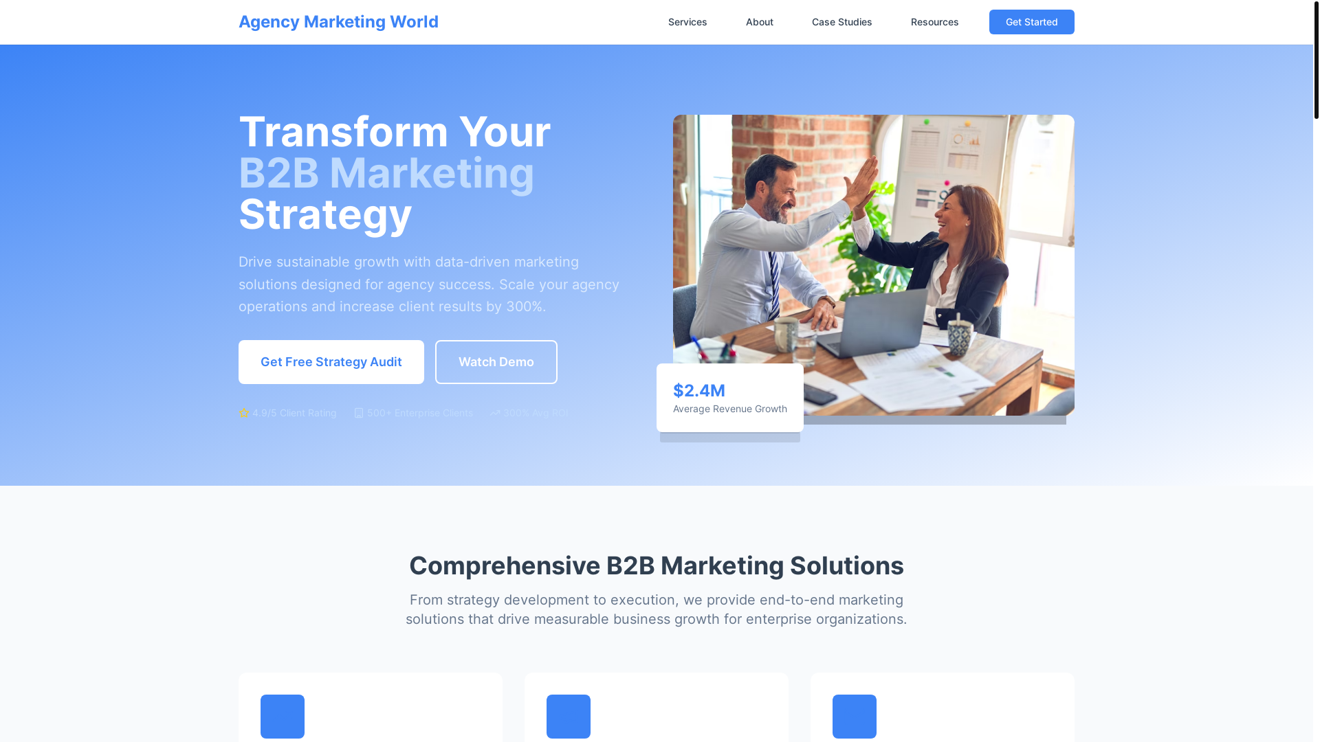 website screenshot of https://agencymarketingworld.icu/