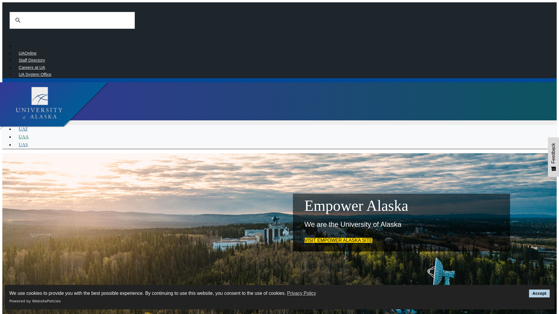 website screenshot of https://alaska.edu