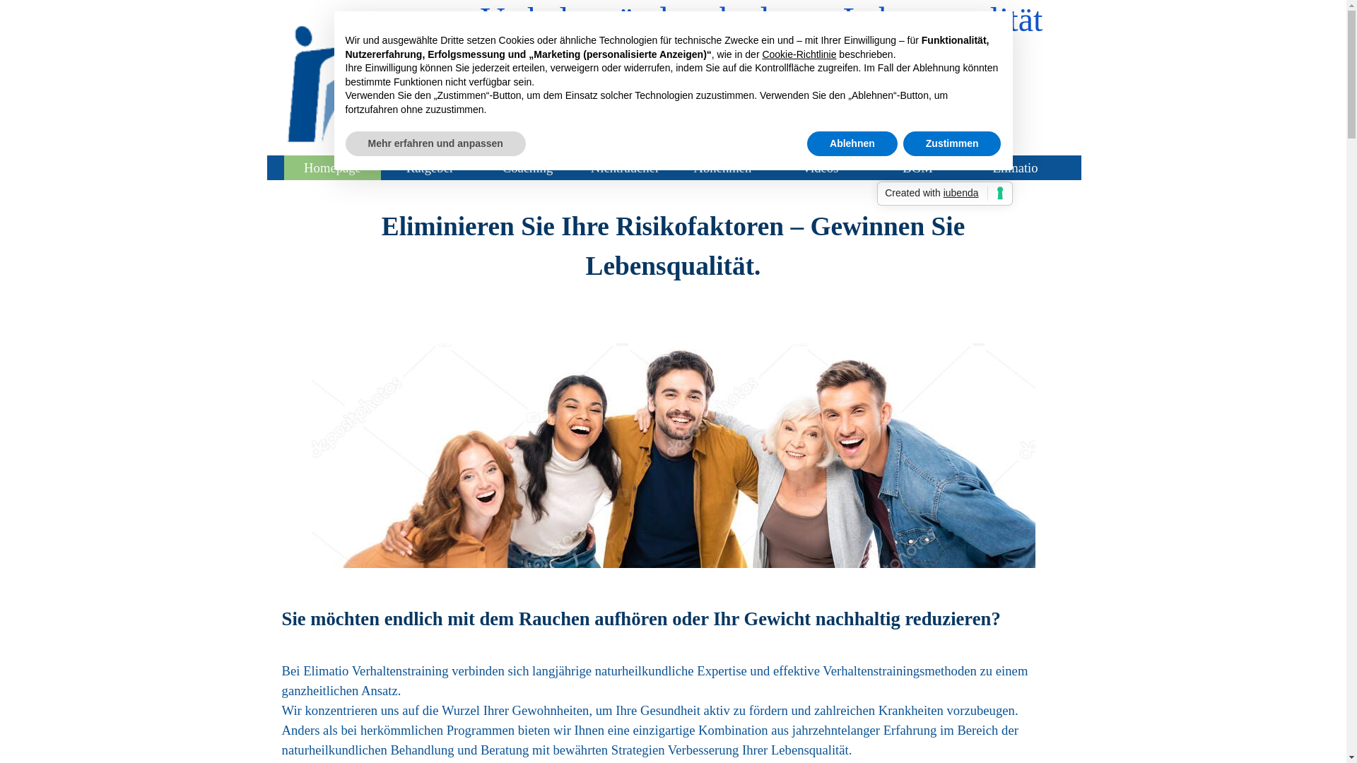 website screenshot of https://elimatio.de/