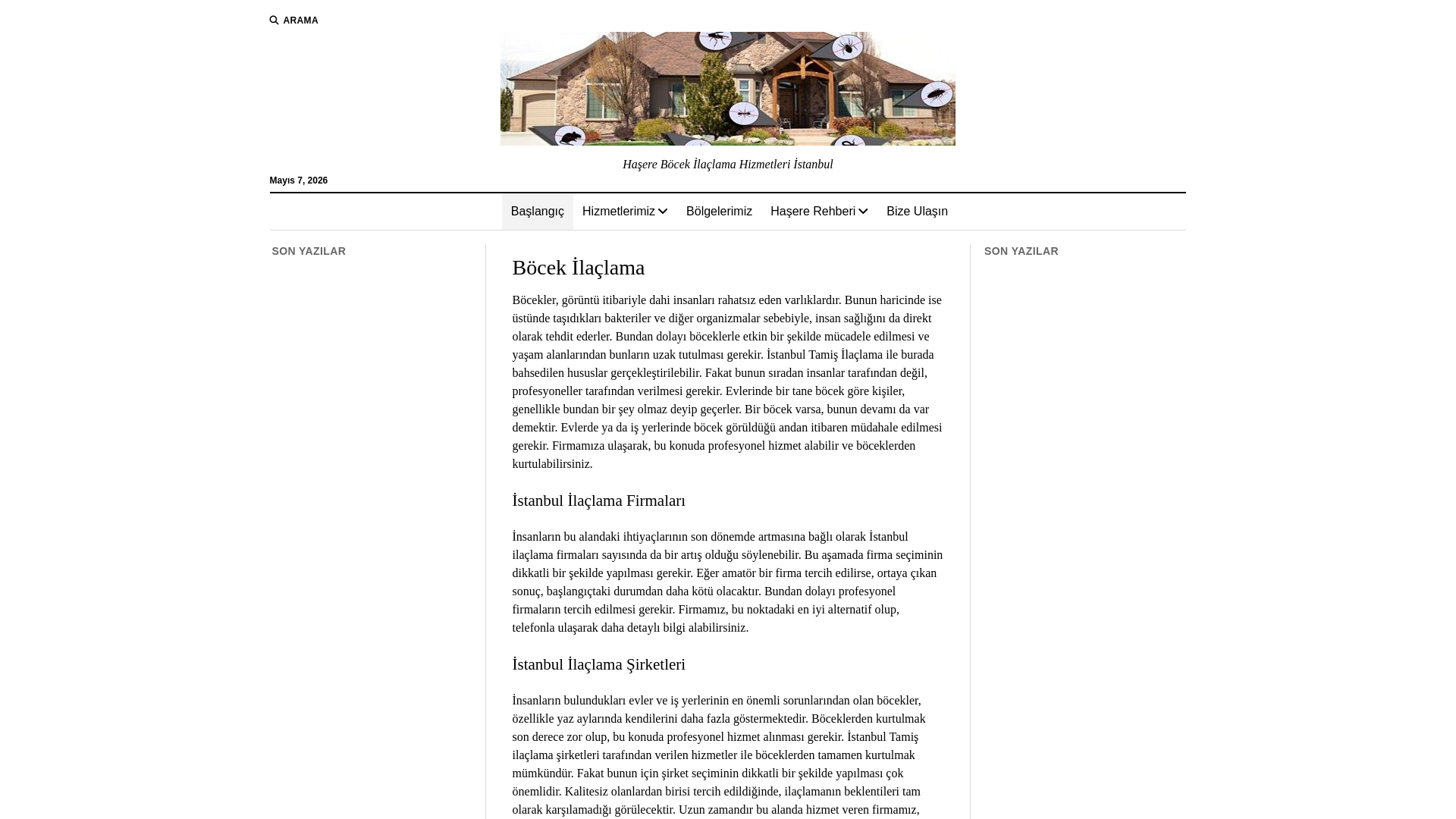 website screenshot of https://bocekilaclama.gen.tr