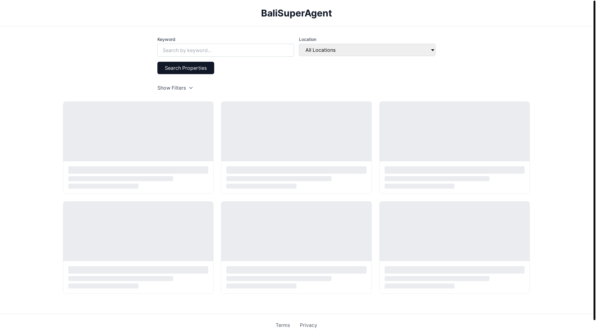 website screenshot of https://test-bali-agent.pages.dev/