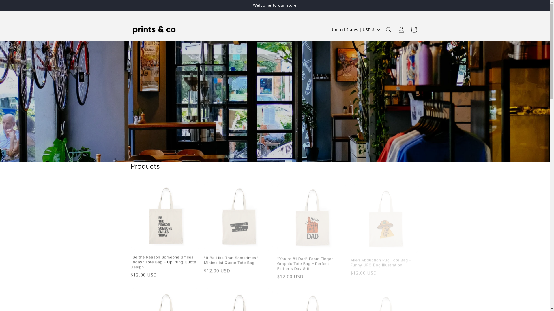 website screenshot of https://printsandco.shop/
