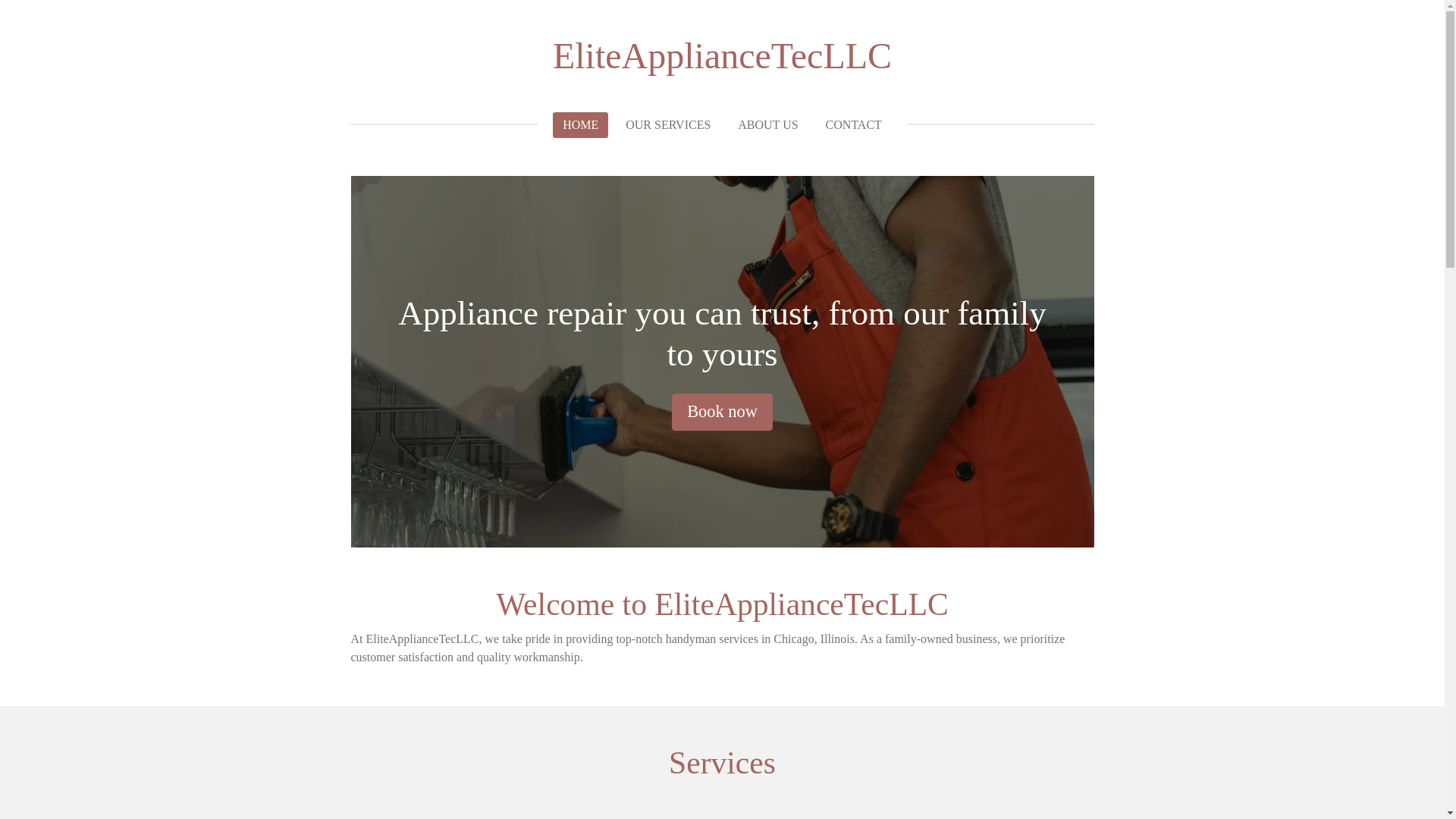website screenshot of https://eliteappliancetecllc.com/