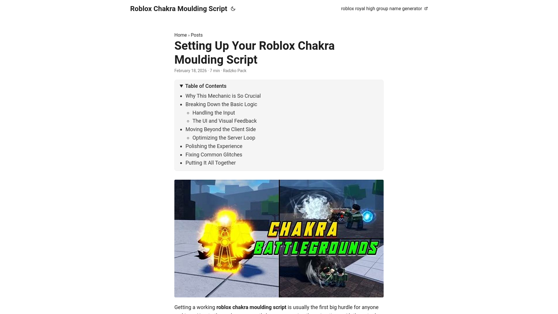website screenshot of https://roblox-chakra-moulding-script.pages.dev/