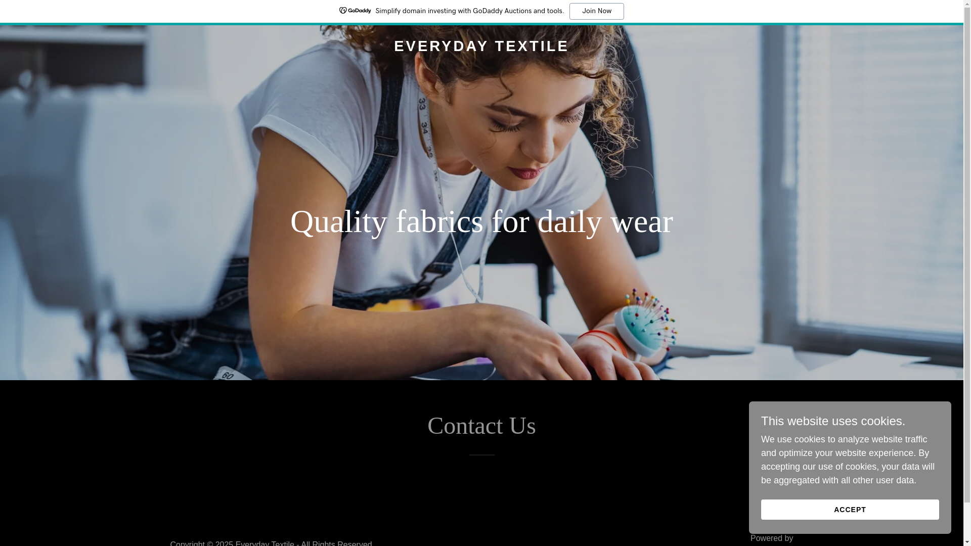 website screenshot of https://everydaytextile.co.in/