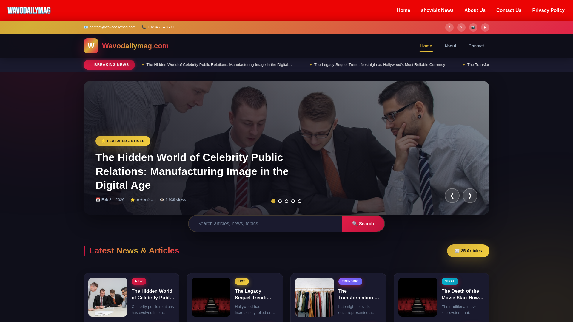 website screenshot of https://wavodailymag.com/