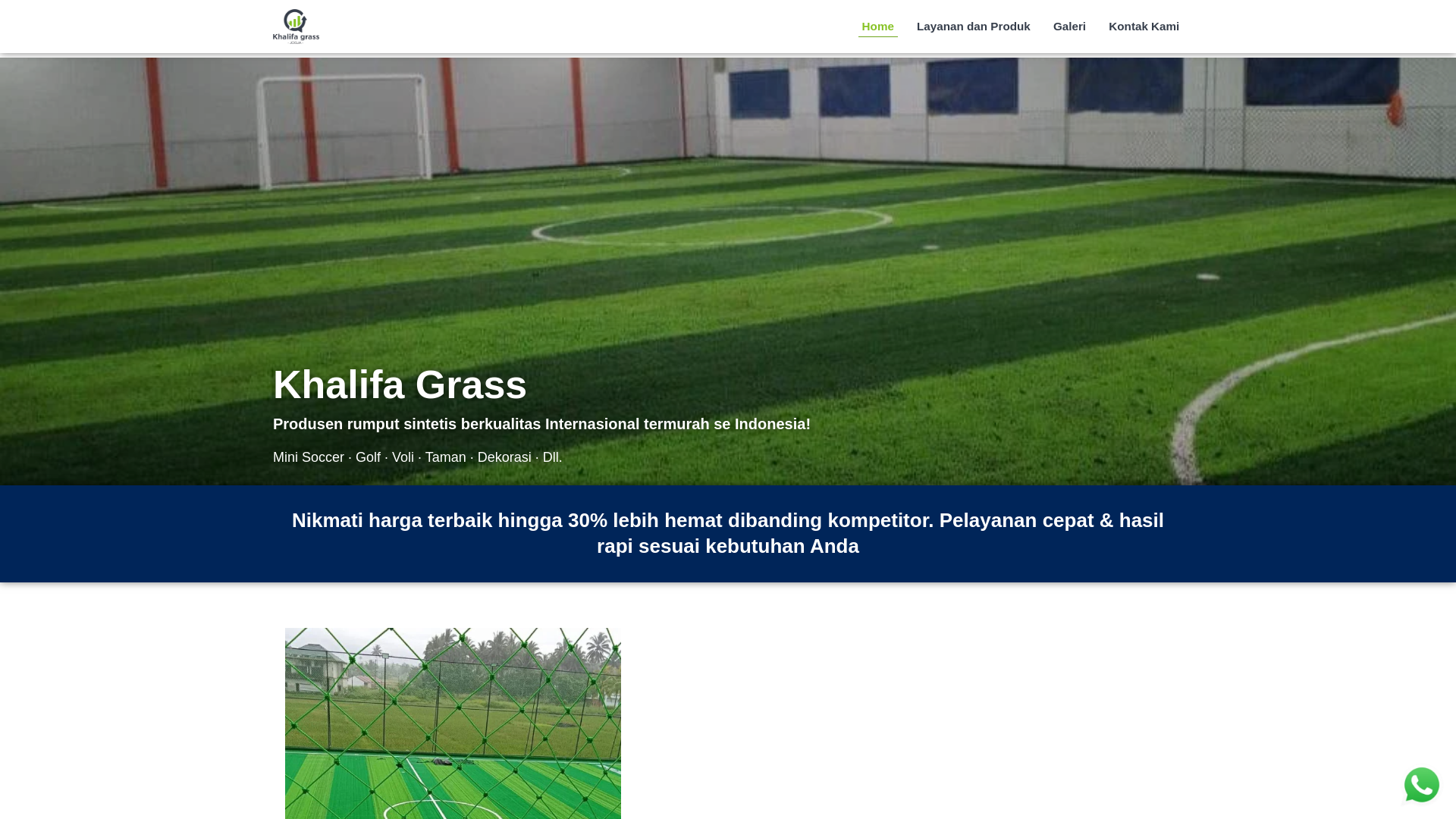 website screenshot of https://khalifarumputsintetis.com