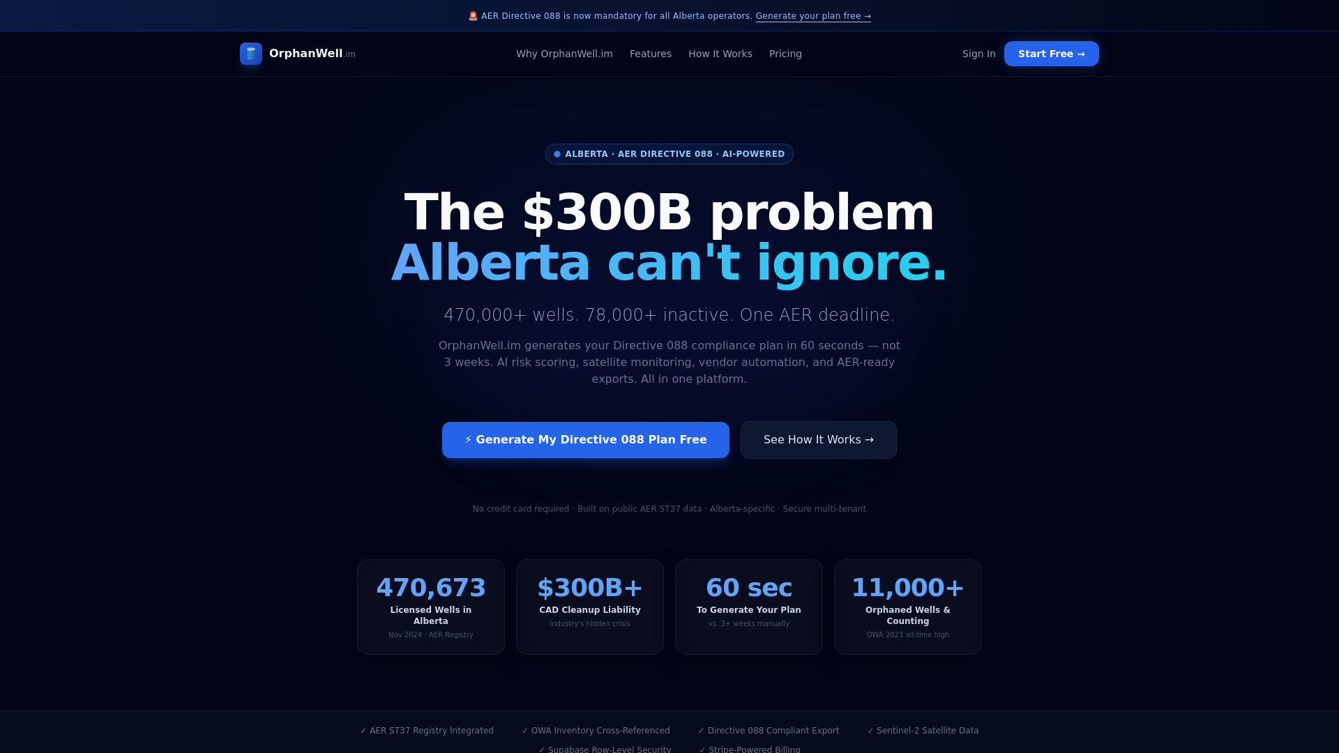 website screenshot of https://orphanwell.im/