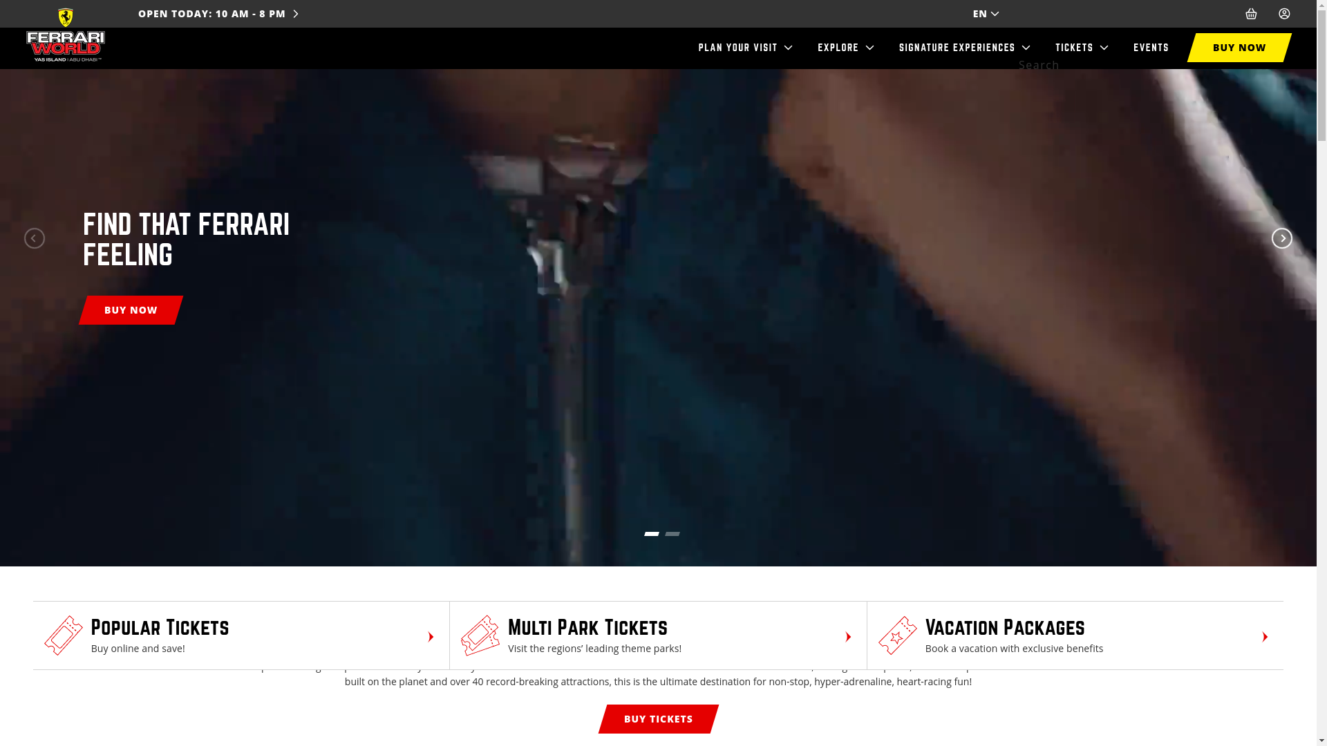 website screenshot of https://ferrariworldabudhabi.pro/