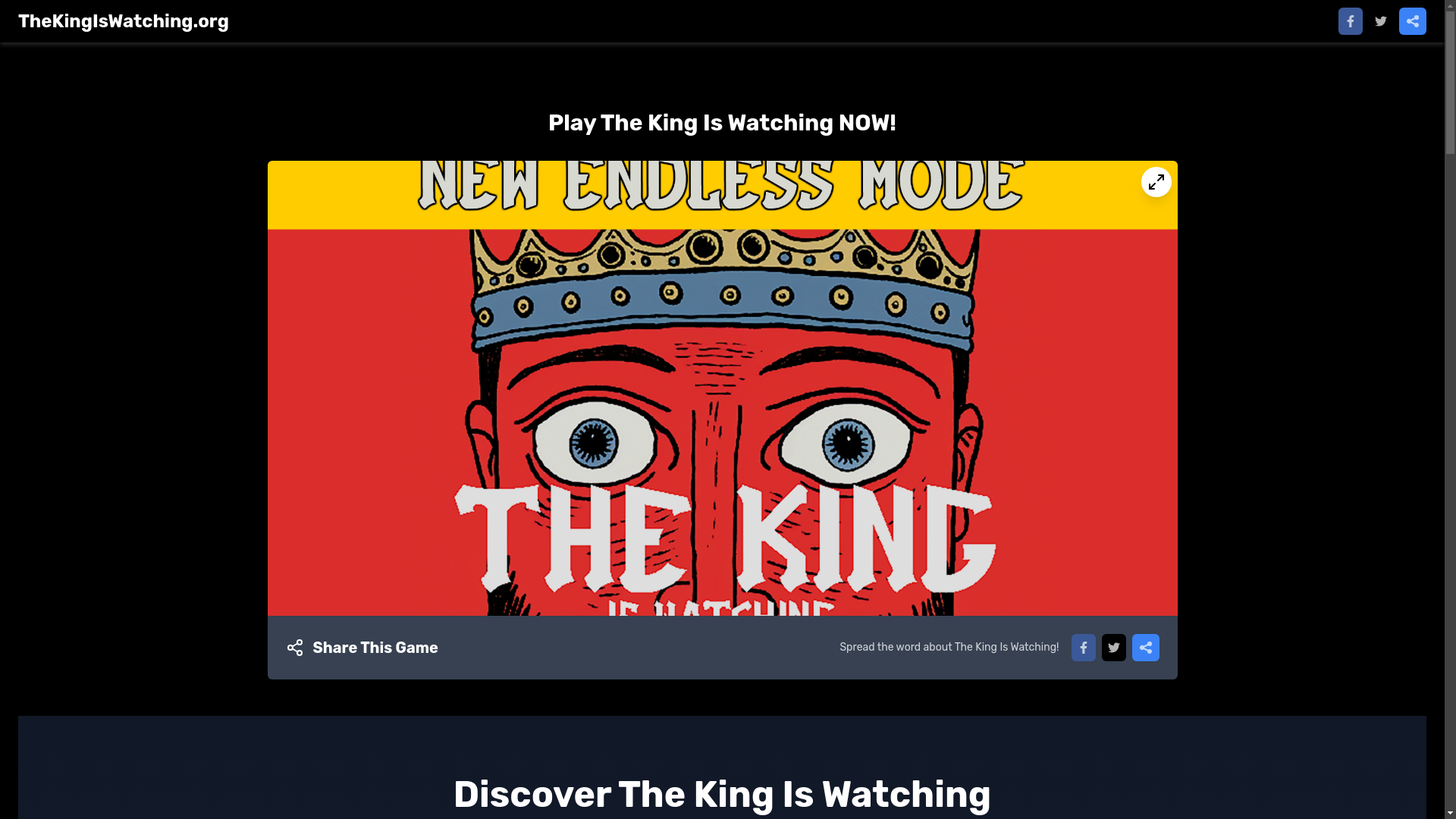 website screenshot of https://thekingiswatching.org/