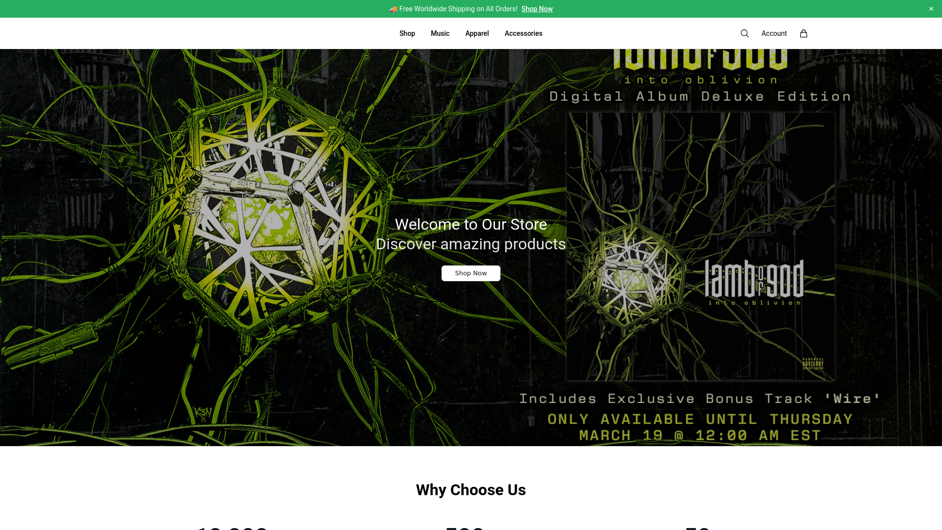 website screenshot of https://lambofgodmerch.shop/