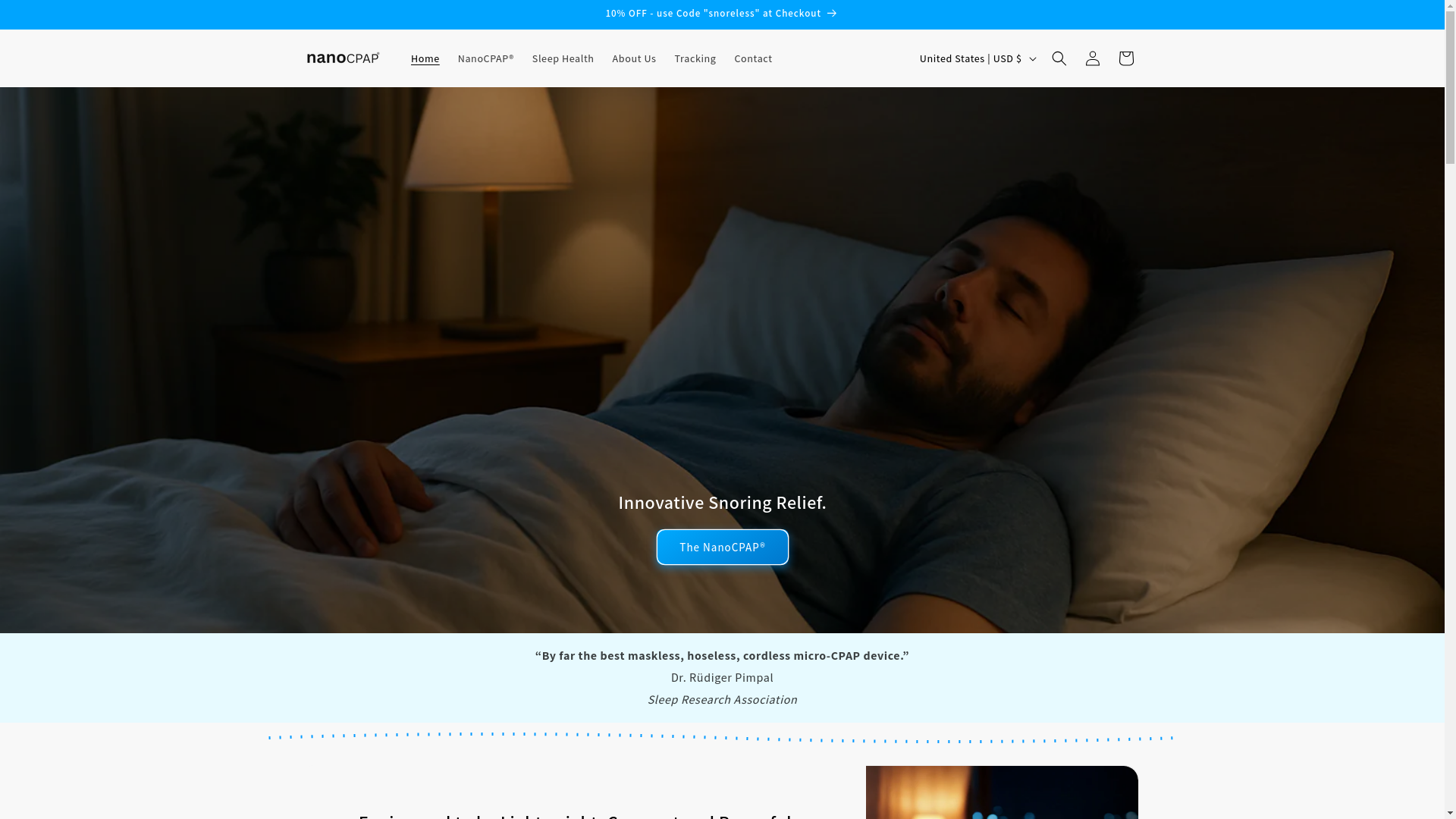 website screenshot of https://nanocpap.ca/