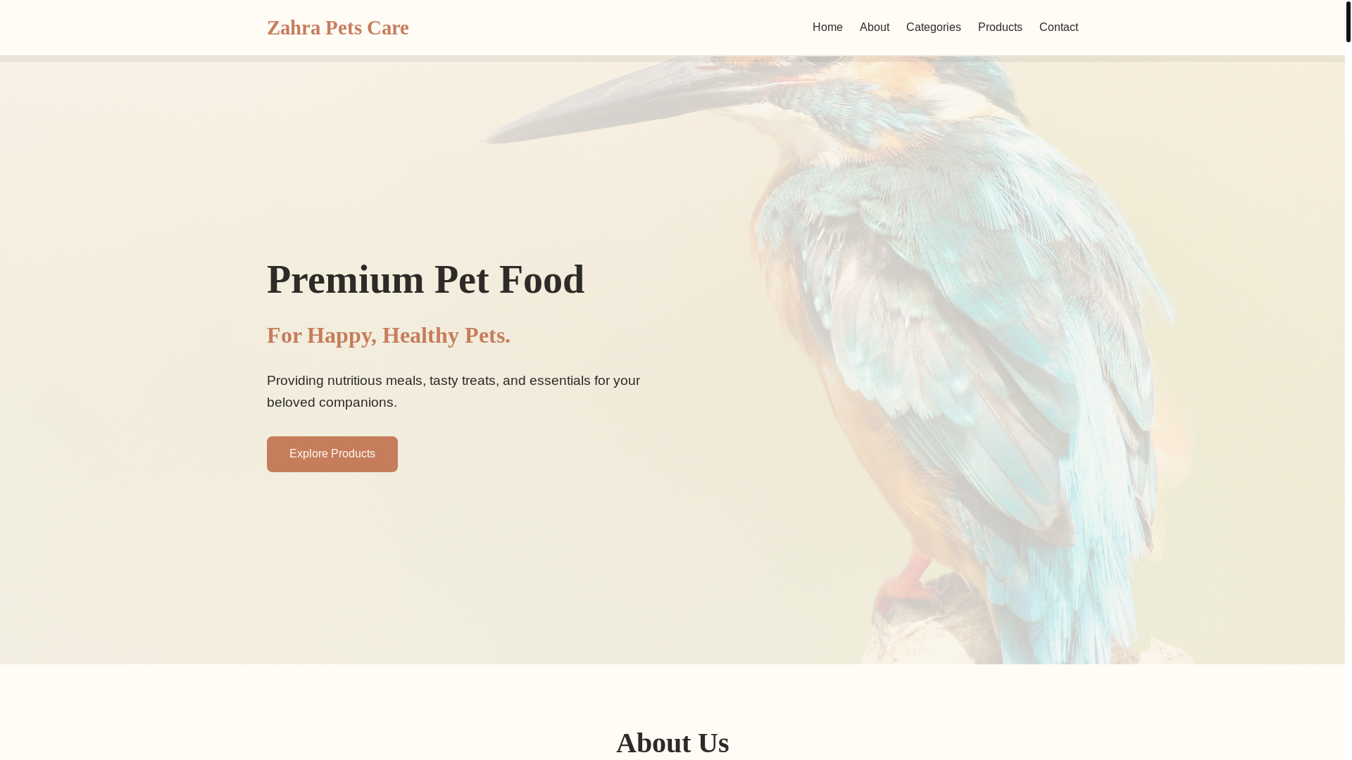 website screenshot of https://zahrapetscare.com/