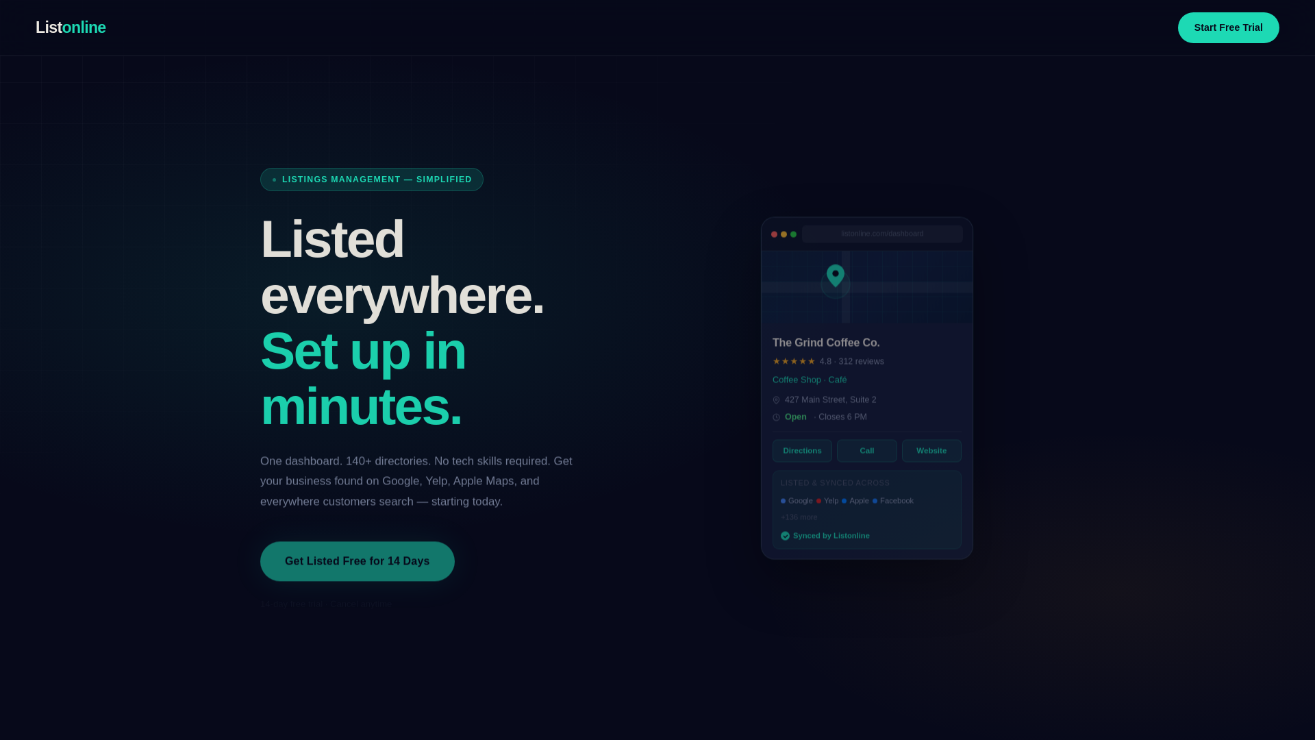 website screenshot of https://listonline-yslse.kinsta.page